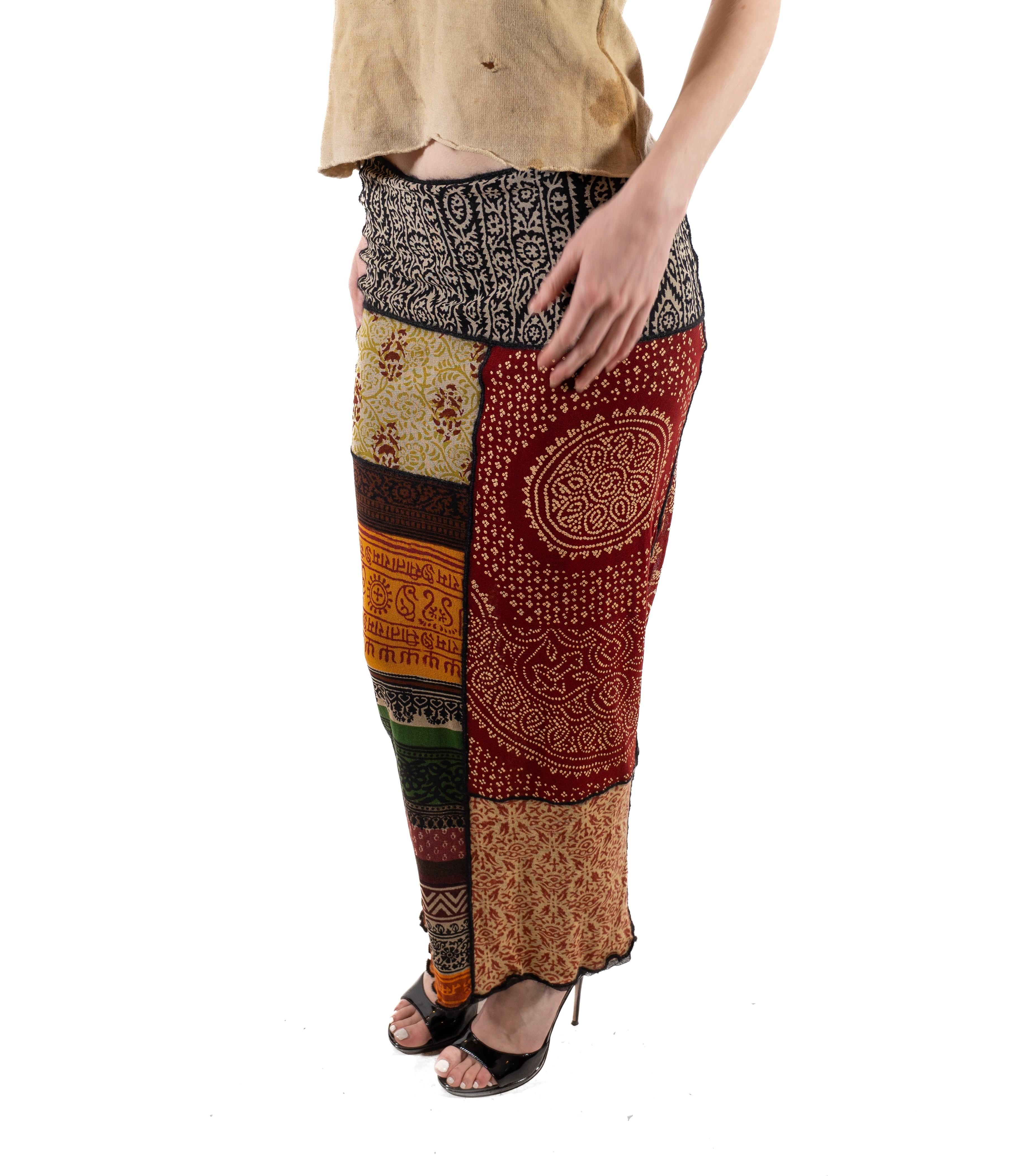 2000S JEAN PAUL GAULTIER Earth-Tone Nylon Mesh Skirt For Sale 4