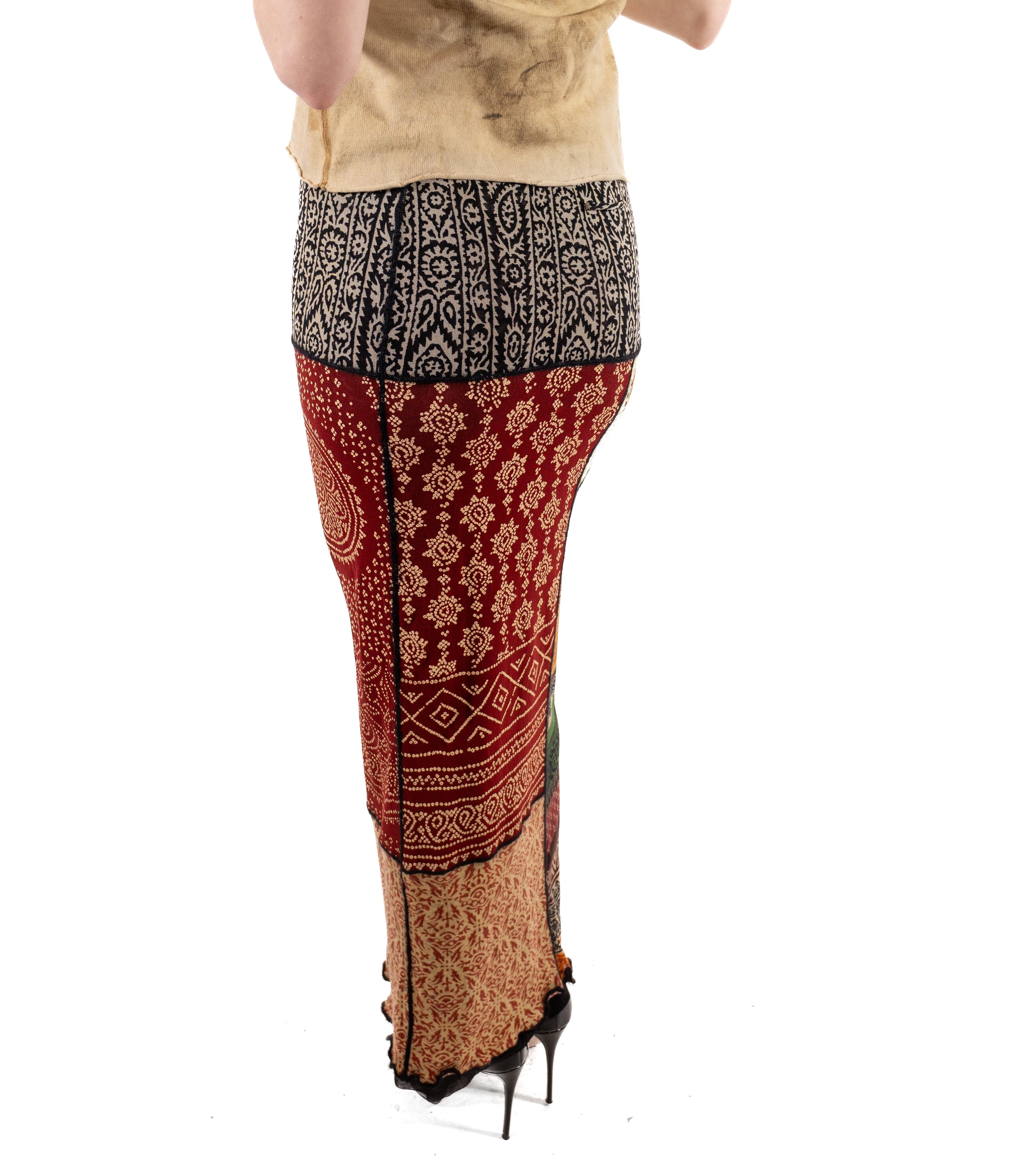 2000S JEAN PAUL GAULTIER Earth-Tone Nylon Mesh Skirt For Sale 5