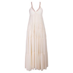 2000's Jean Paul Gaultier Ecru Ruffle Dress with Chain Straps