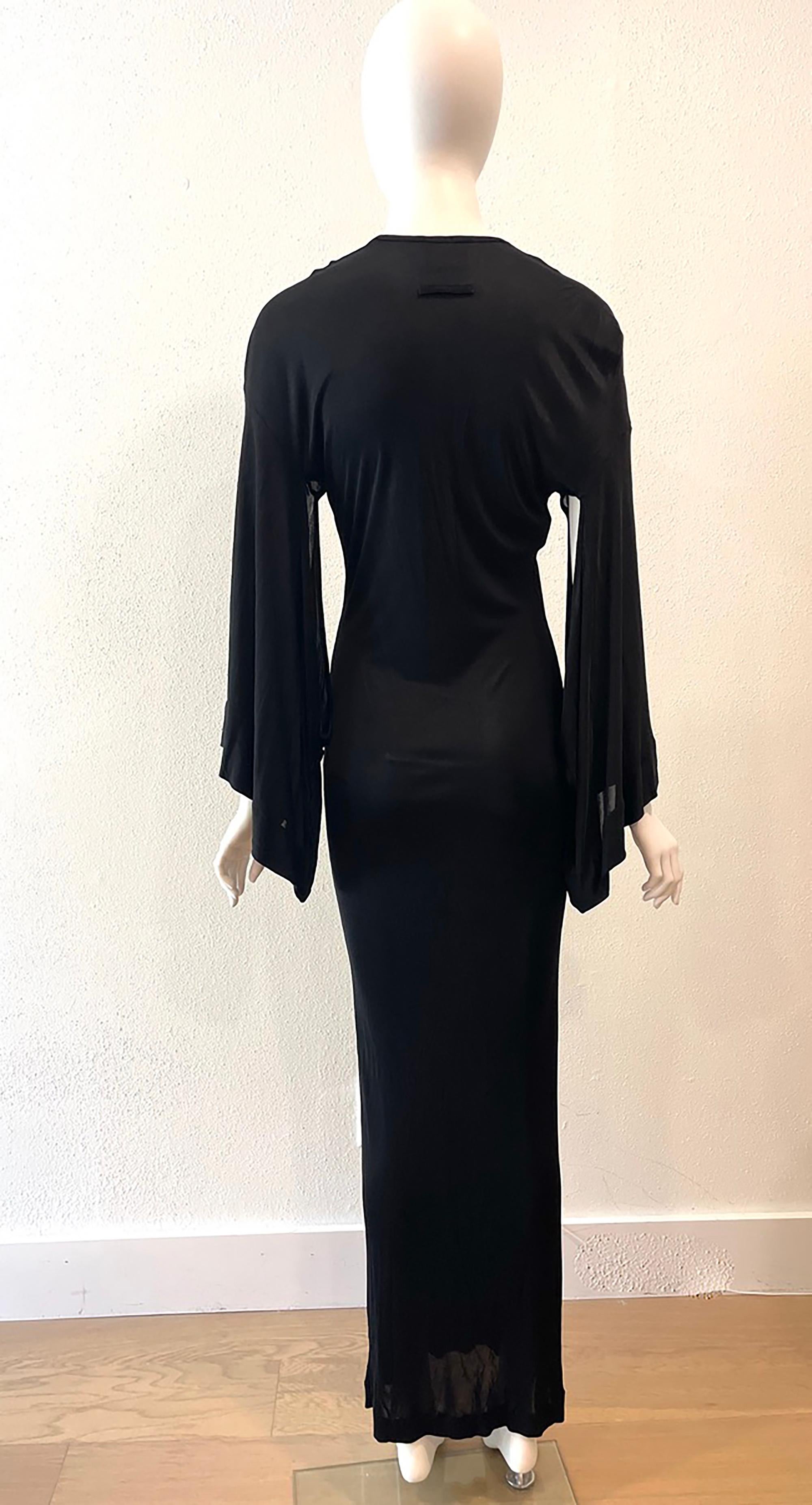 Black 2000's Jean Paul Gaultier Elvira Kimono Long Dress