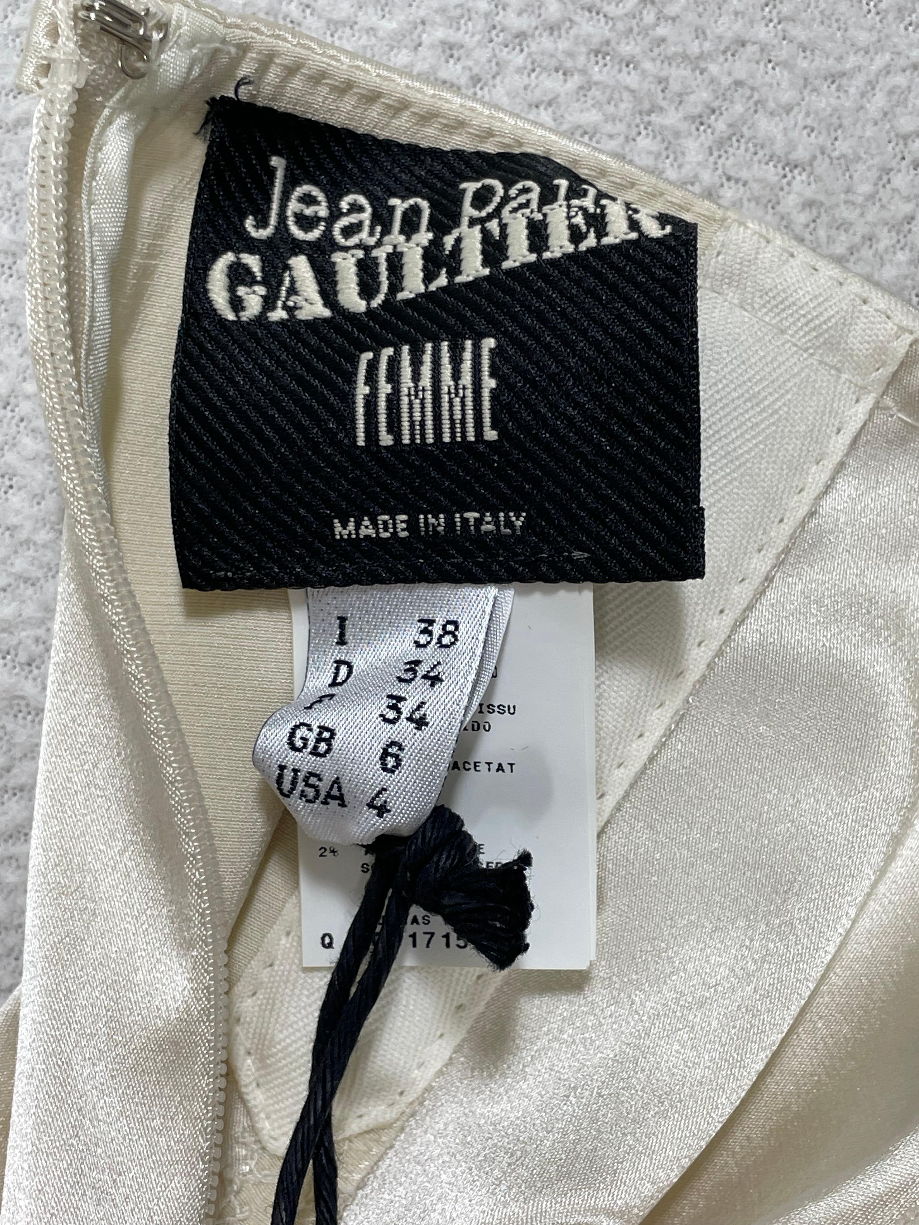 2000's Jean Paul Gaultier Ivory Satin Girdle Corset Mini Skirt 1
