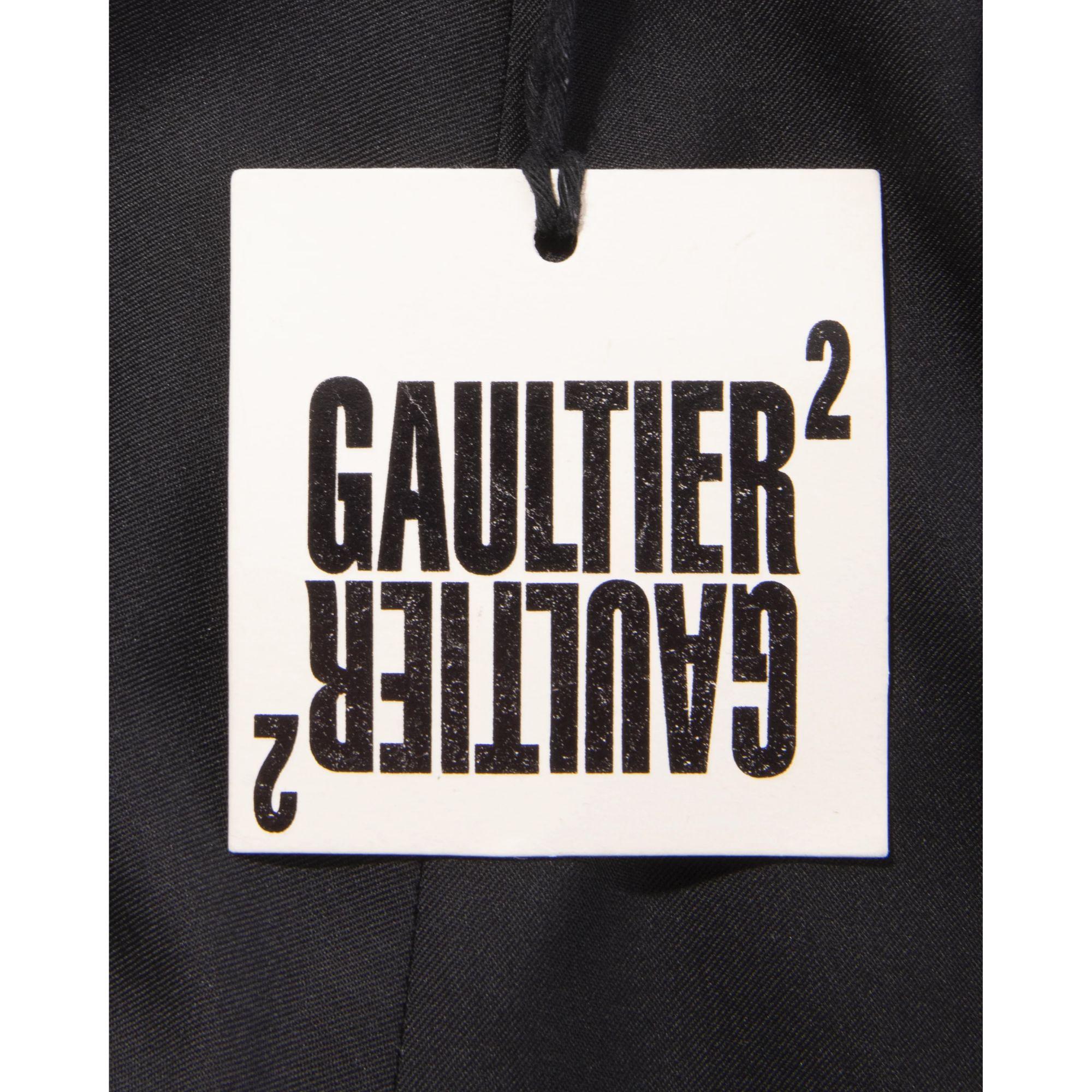 2000's Jean Paul Gaultier Pant Suit Set with Gunmetal Beaded Trim 8