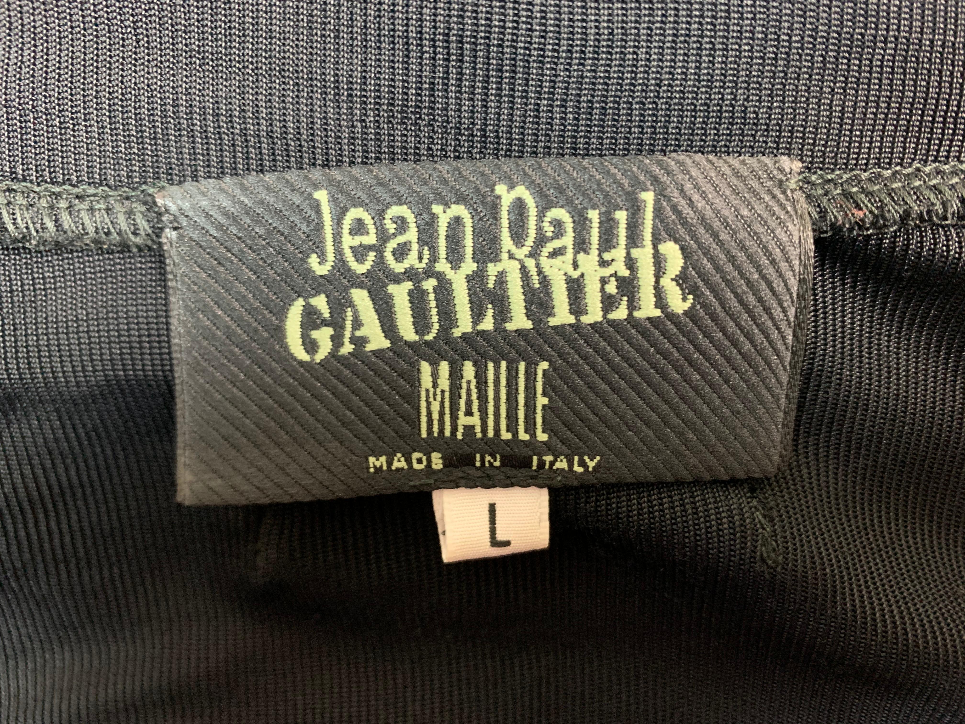2000's Jean Paul Gaultier Plunging Sheer Black Embroidered Kimono Long Dress In Good Condition In Yukon, OK