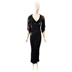 2000er Jean Paul Gaultier Durchsichtiges besticktes langes Kimono-Kleid
