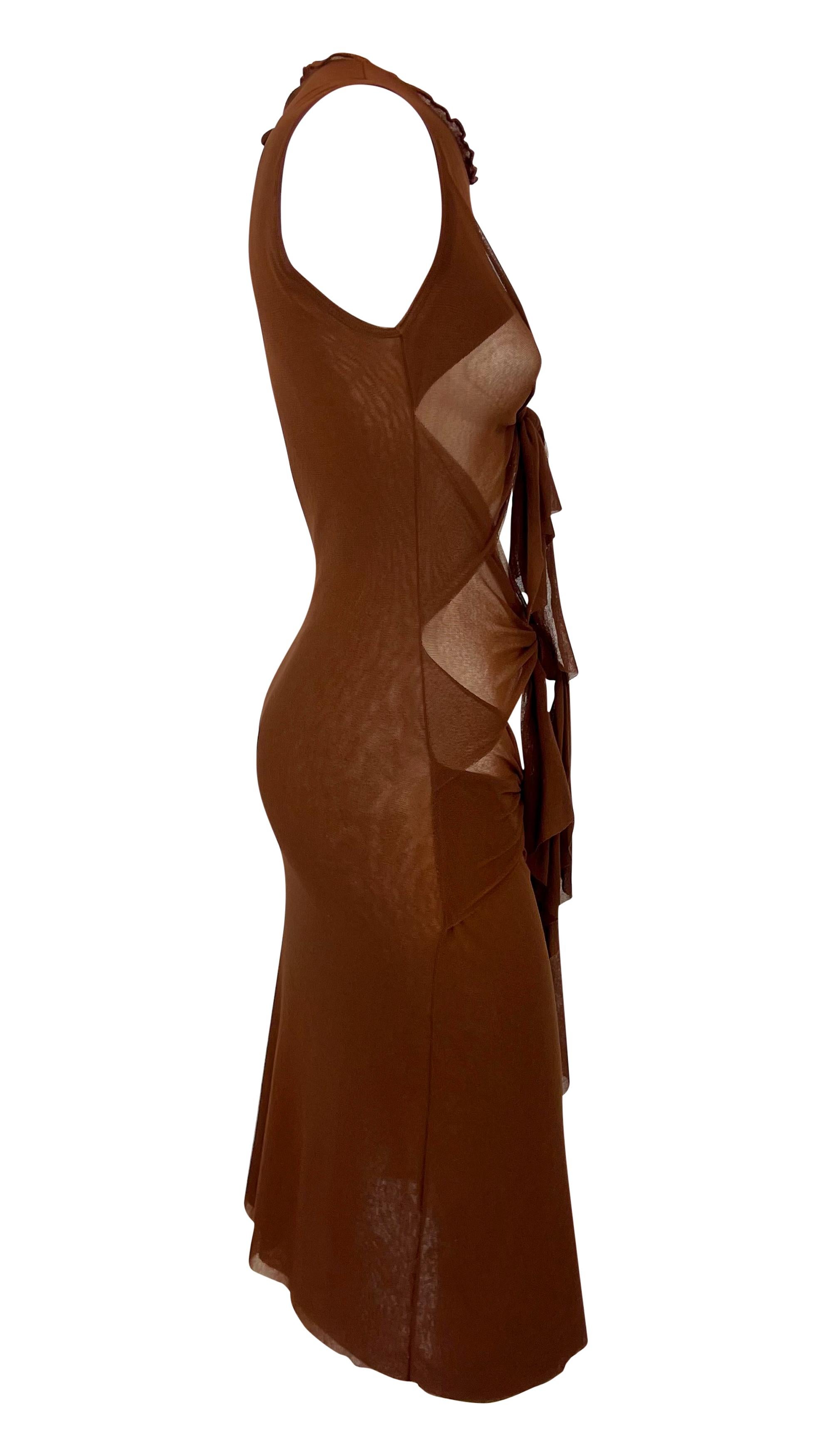 De las mujeres 2000s Jean Paul Gaultier Soleil Vestido de tirantes marrón transparente en venta