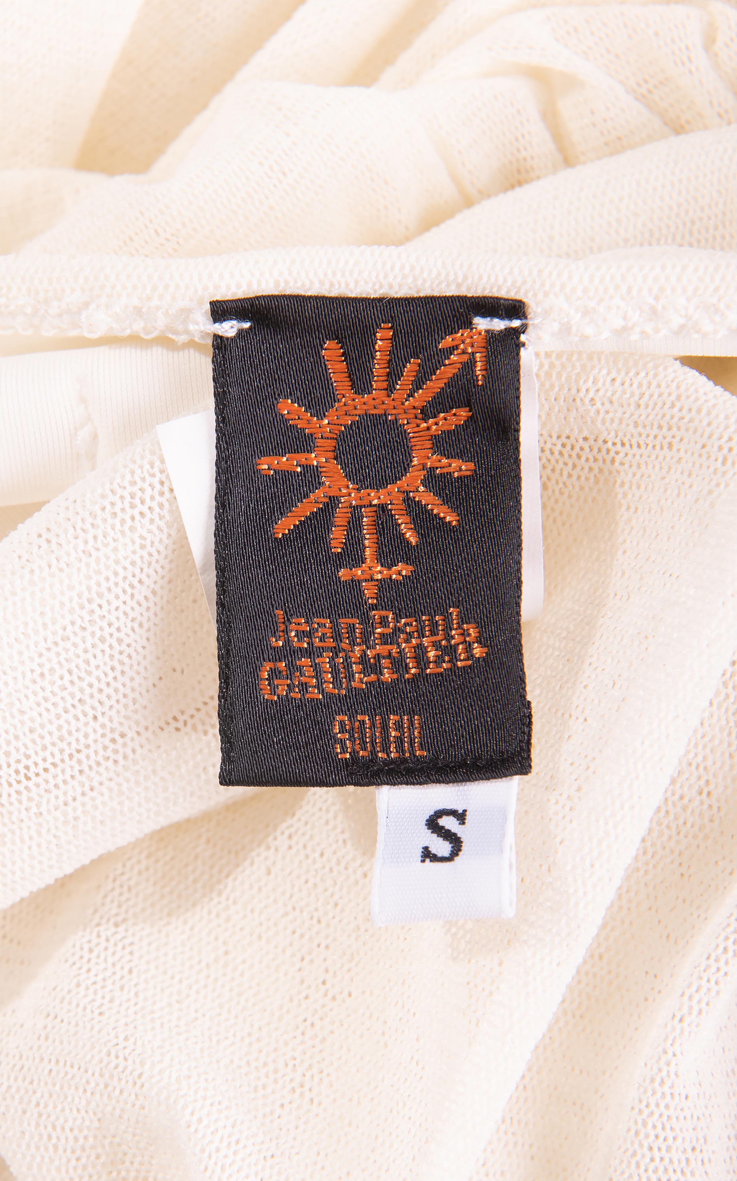 2000's Jean Paul Gaultier Ecru Ruffle Dress with Chain Straps 3