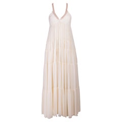 Antique 2000's Jean Paul Gaultier White Ruffle Dress with Chain Straps