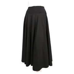 2000's JIL SANDER black cotton twill circle skirt