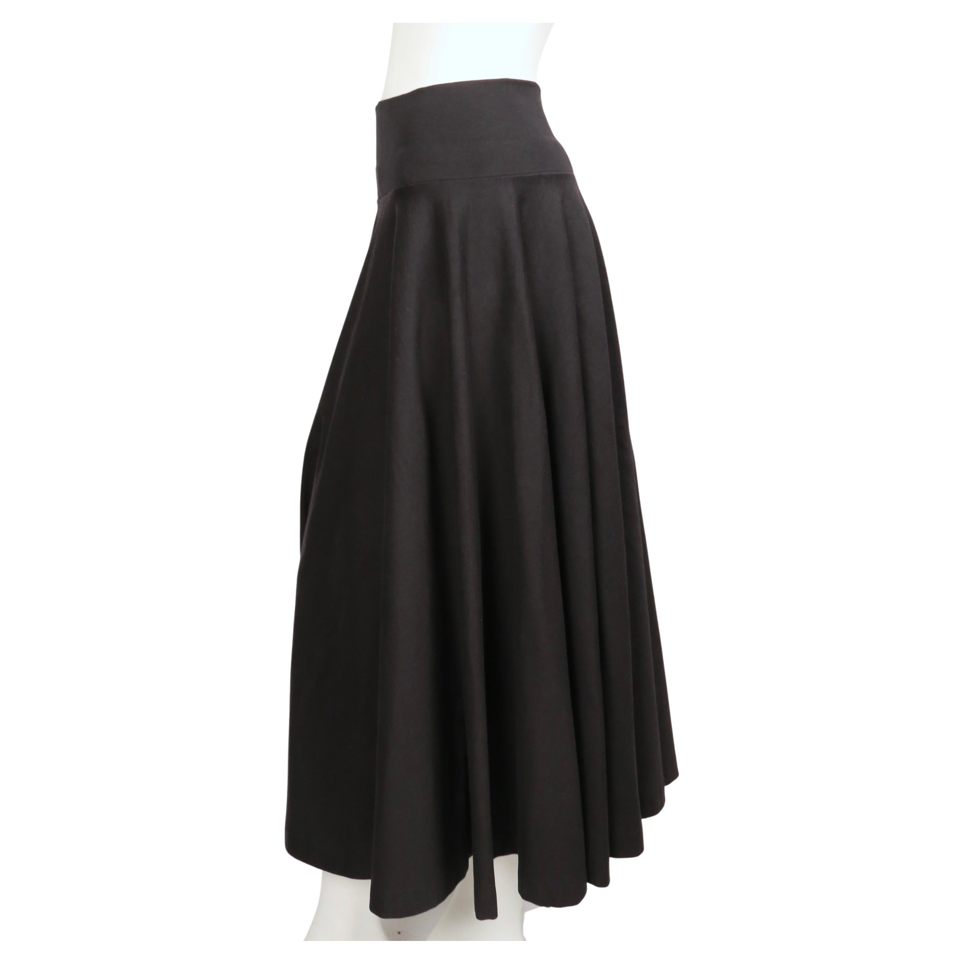 2000's JIL SANDER black cotton twill circle skirt In Good Condition For Sale In San Fransisco, CA