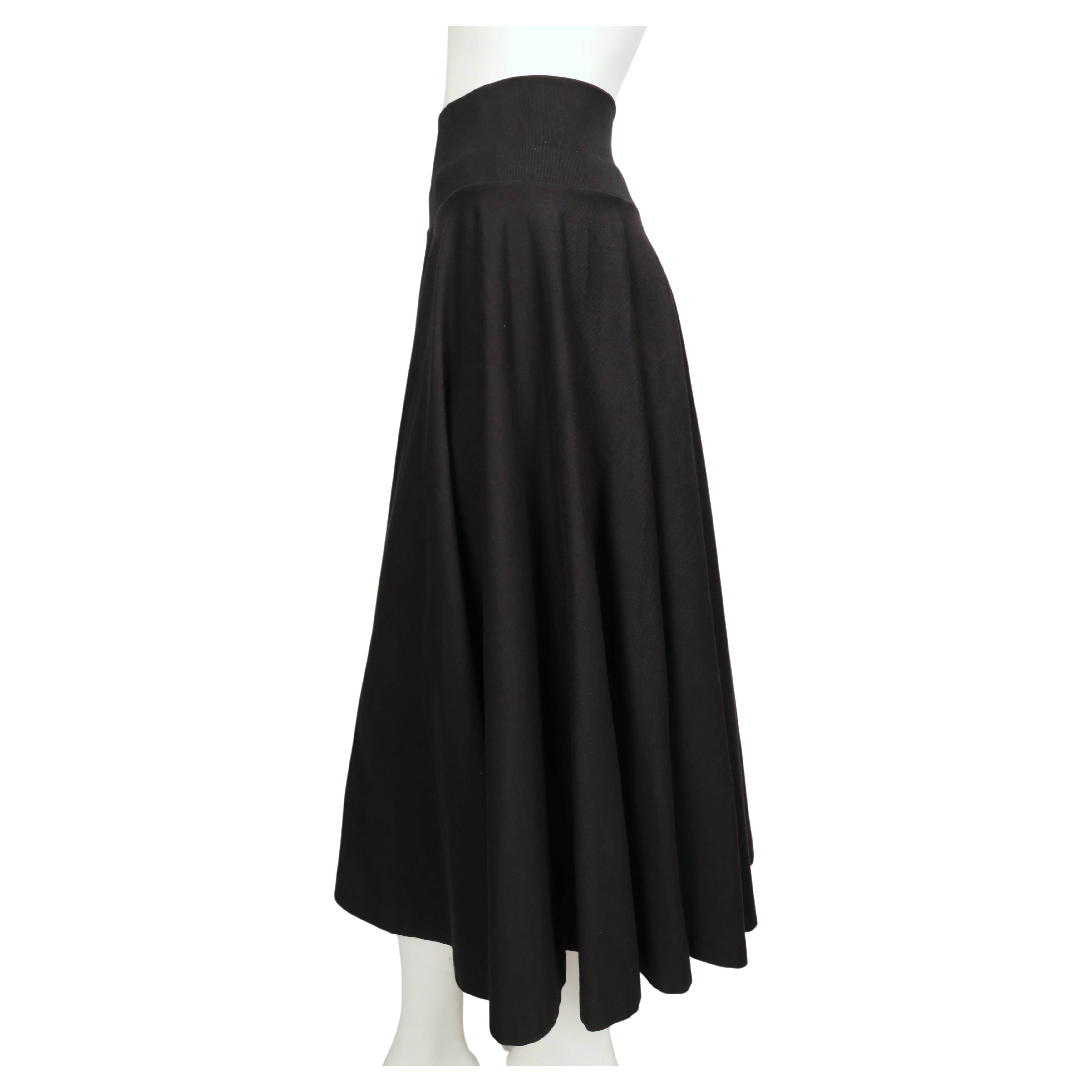 Women's 2000's JIL SANDER black cotton twill circle skirt For Sale