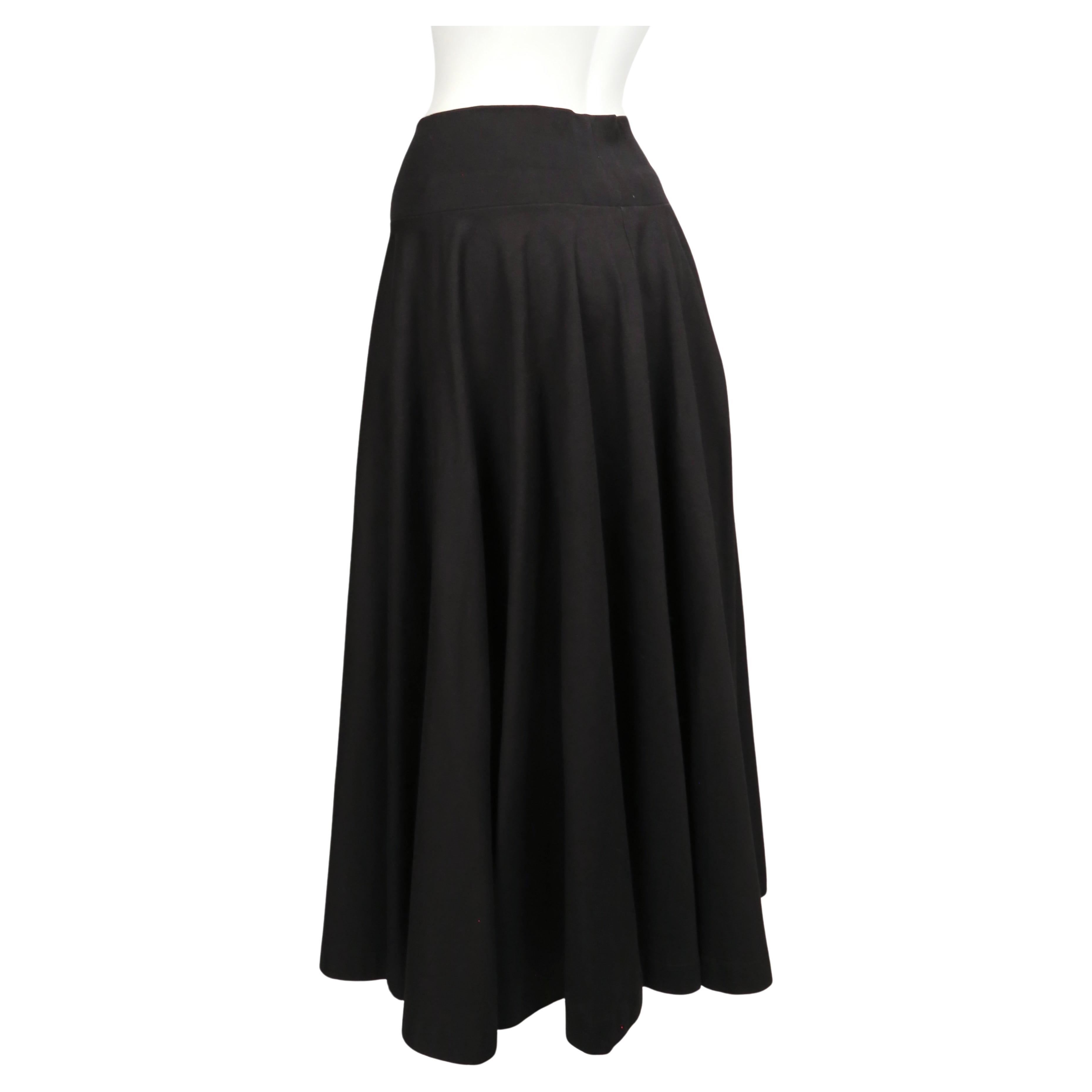 2000's JIL SANDER black cotton twill circle skirt For Sale 1