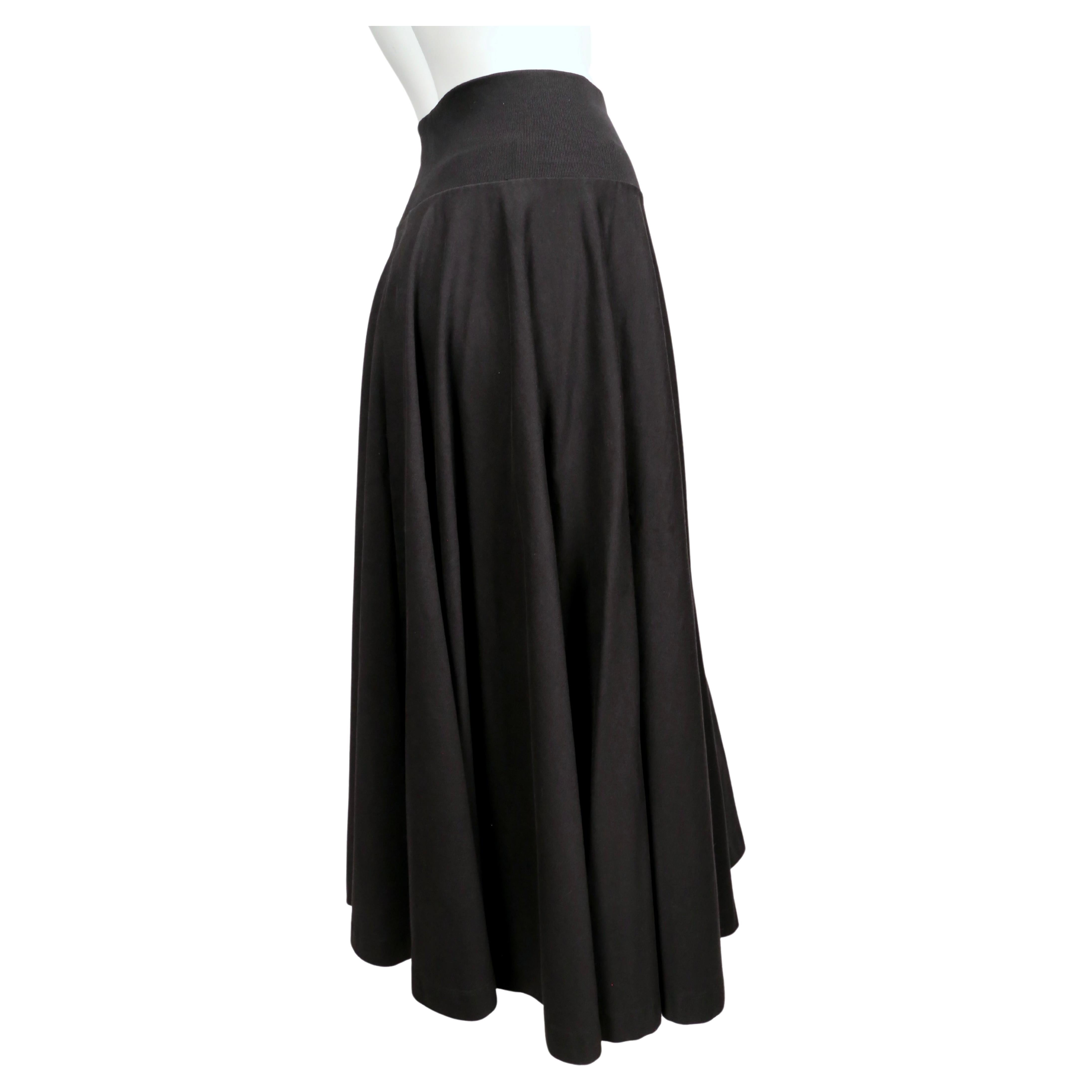 2000's JIL SANDER black cotton twill circle skirt For Sale 2