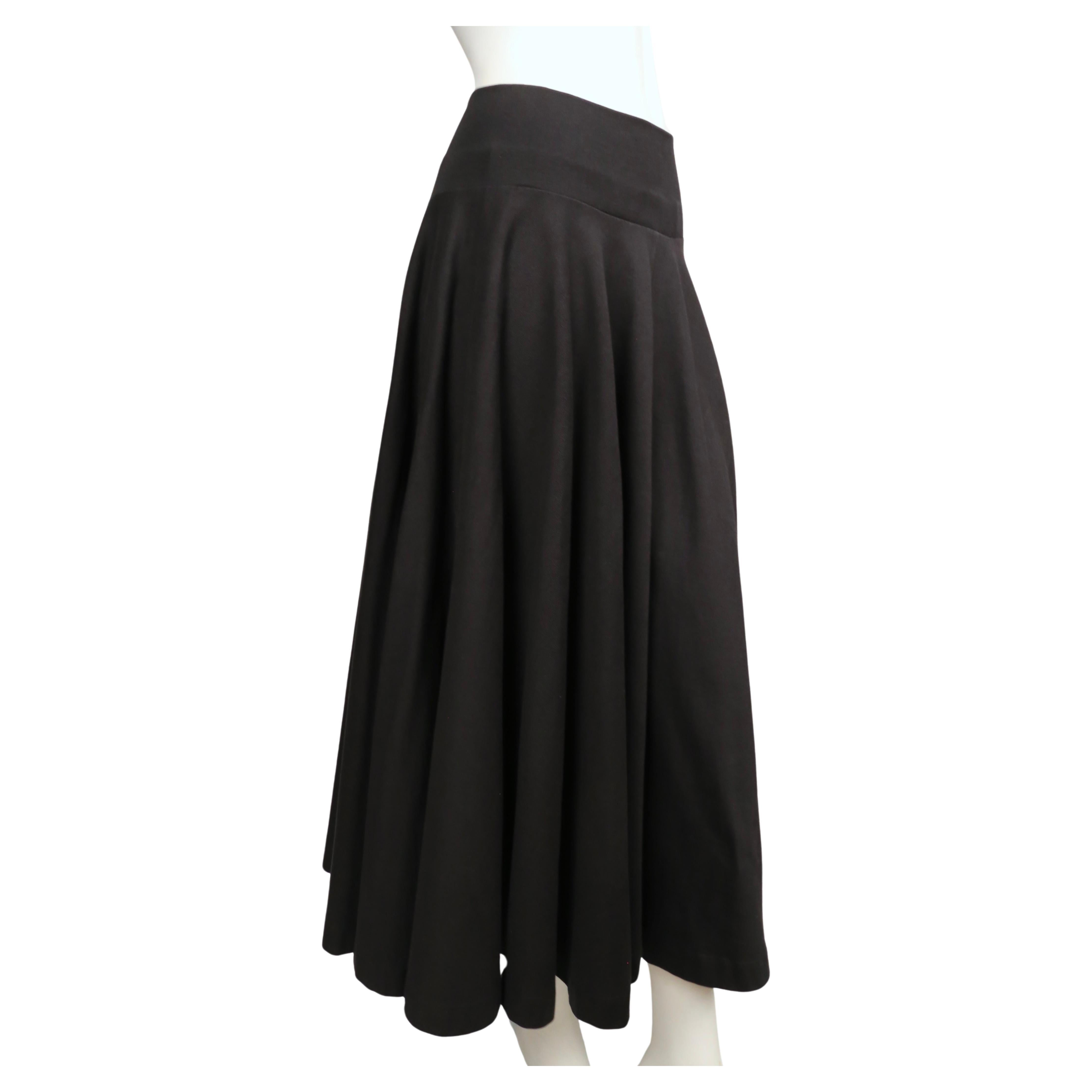 2000's JIL SANDER black cotton twill circle skirt For Sale 3