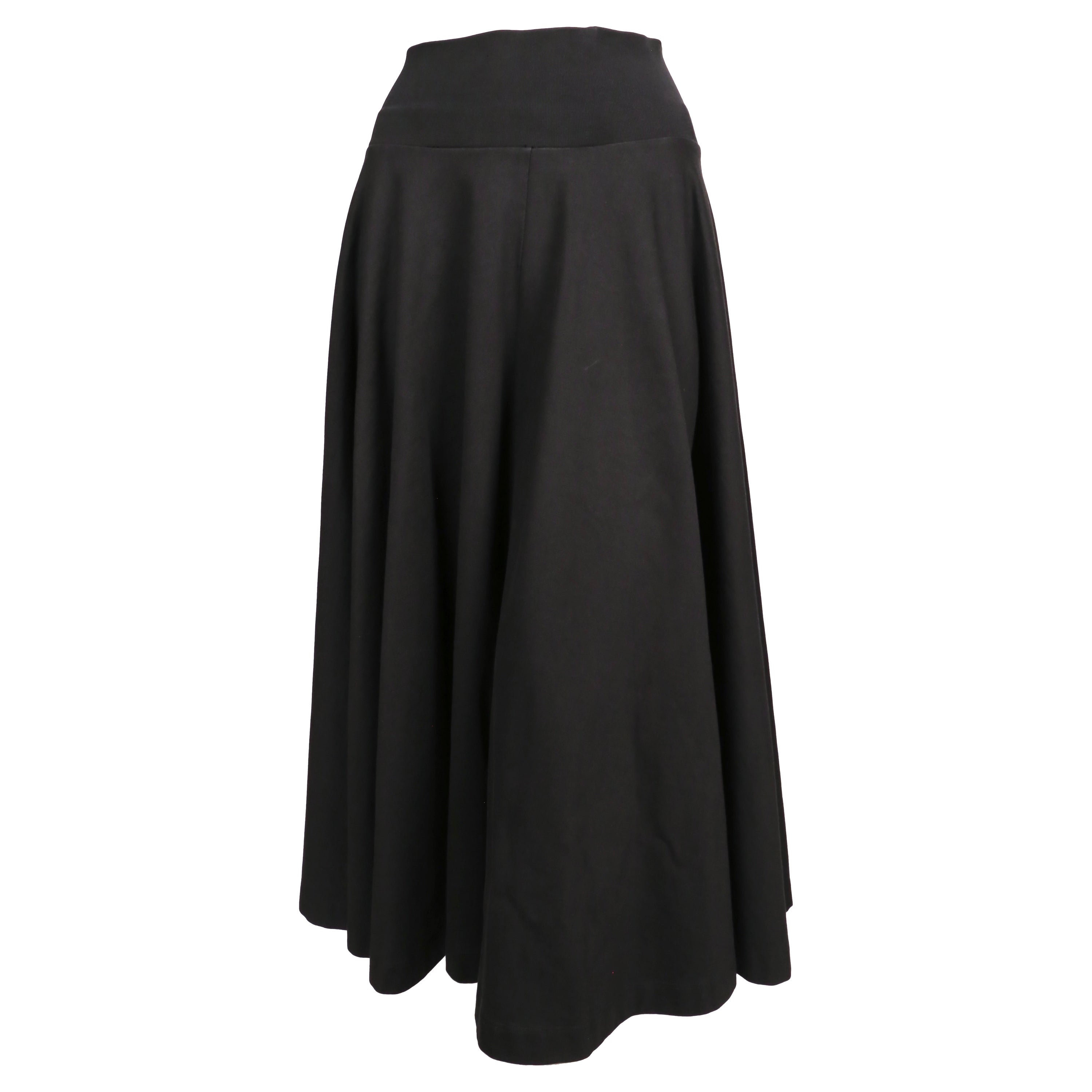 2000er JIL SANDER Schwarzer Kreisrock aus Baumwoll-Twill im Angebot