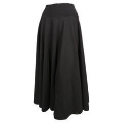 Gonna a ruota in twill di cotone nero Jil Sander anni 2000