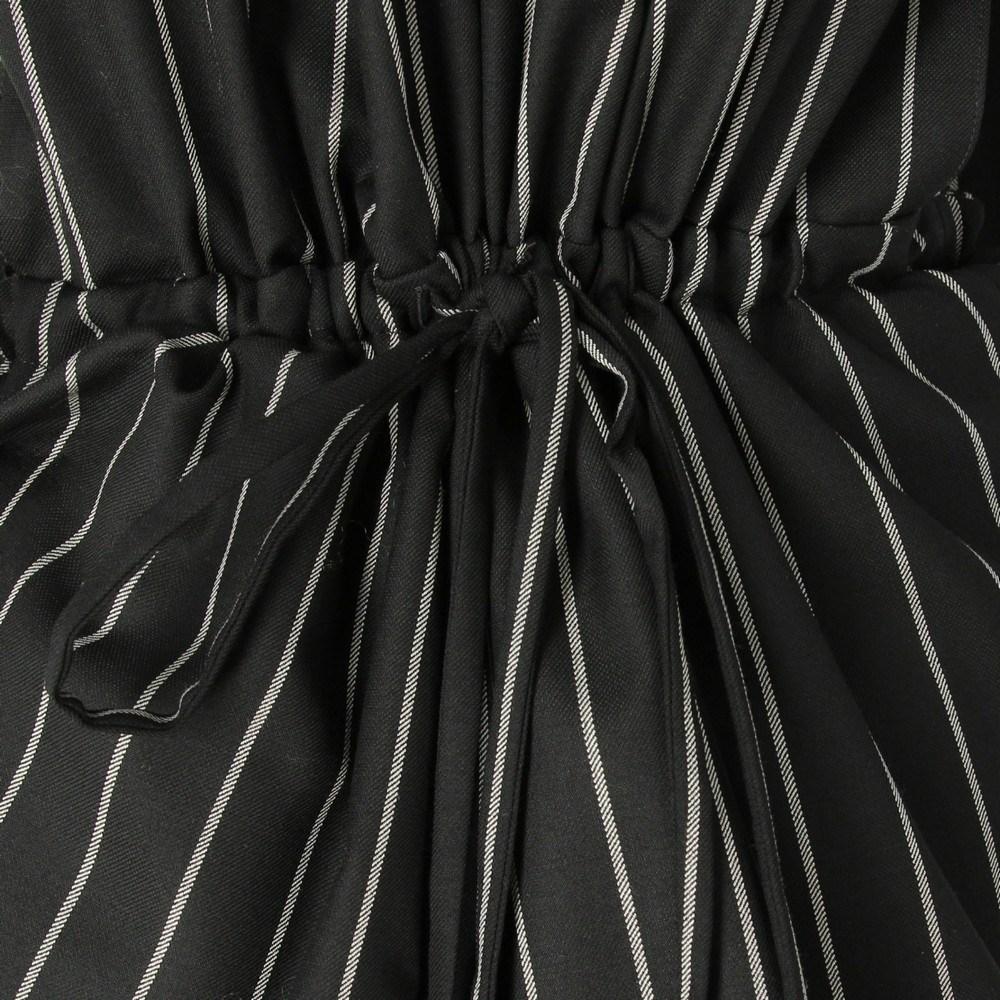 2000s Jil Sander black pinstriped blend wool dress 1