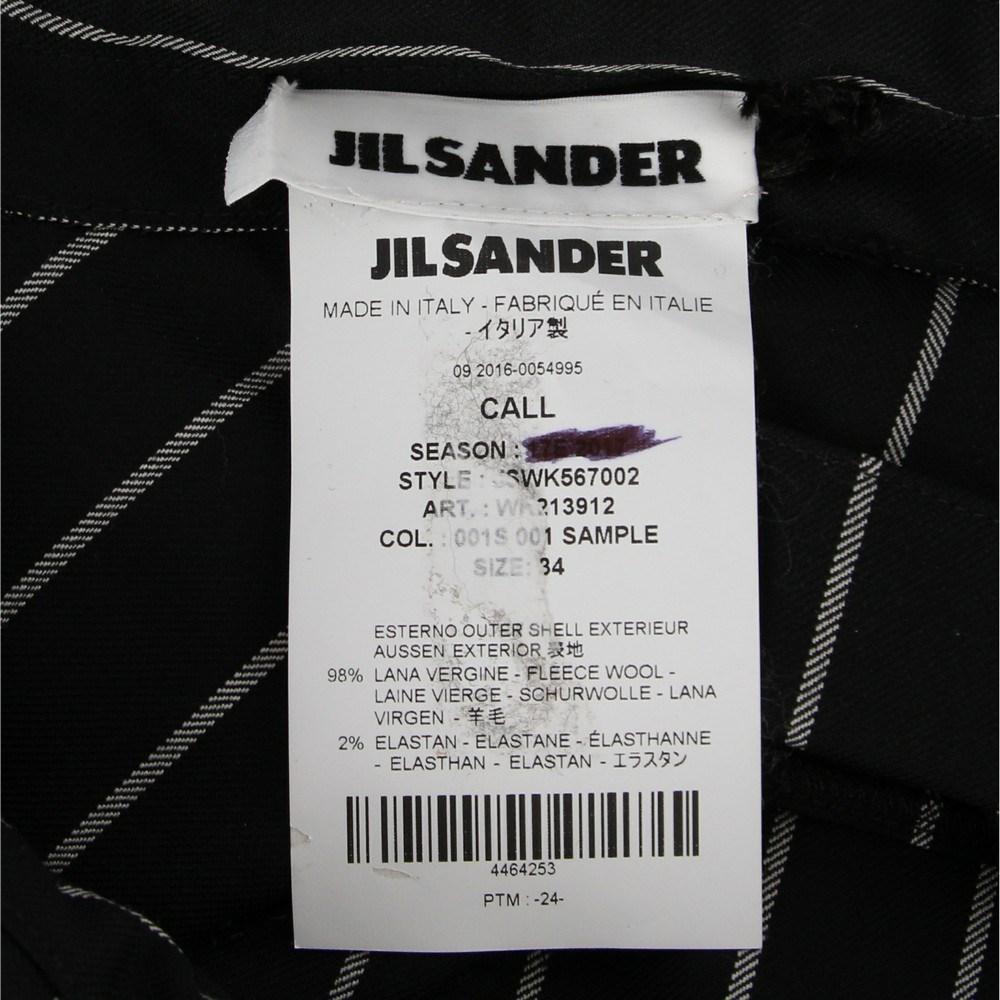 2000s Jil Sander black pinstriped blend wool dress 2