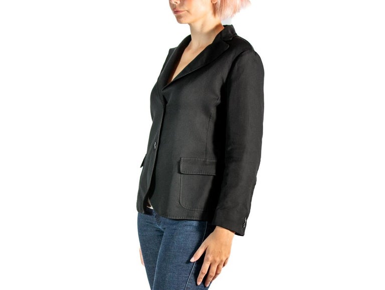 2000S Jil Sander Black Silk and Cotton Jacket For Sale at 1stDibs