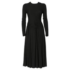 2000s Jil Sander black stretch fabric dress
