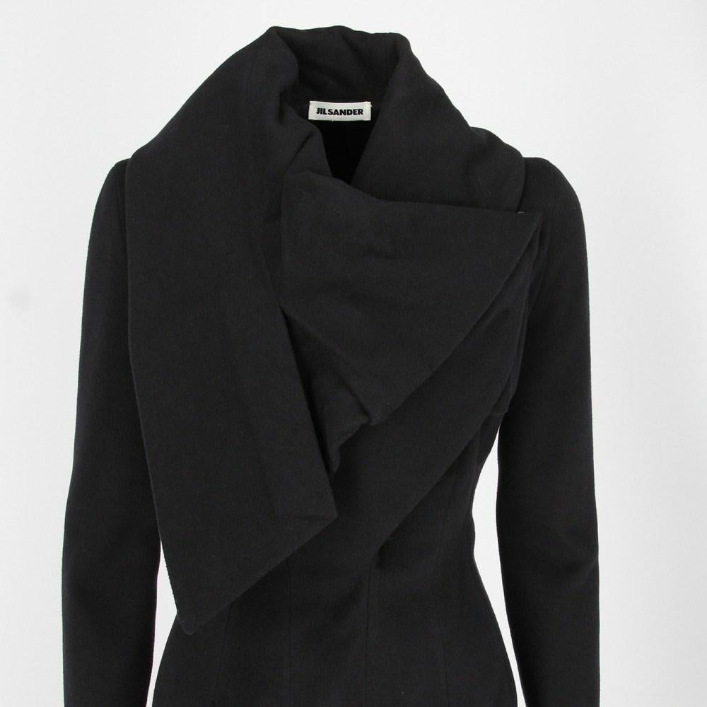 2000s Jil Sander black wool coat 1