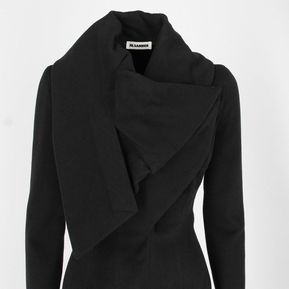 Cappotto in lana nera Jil Sander degli anni 2000 1