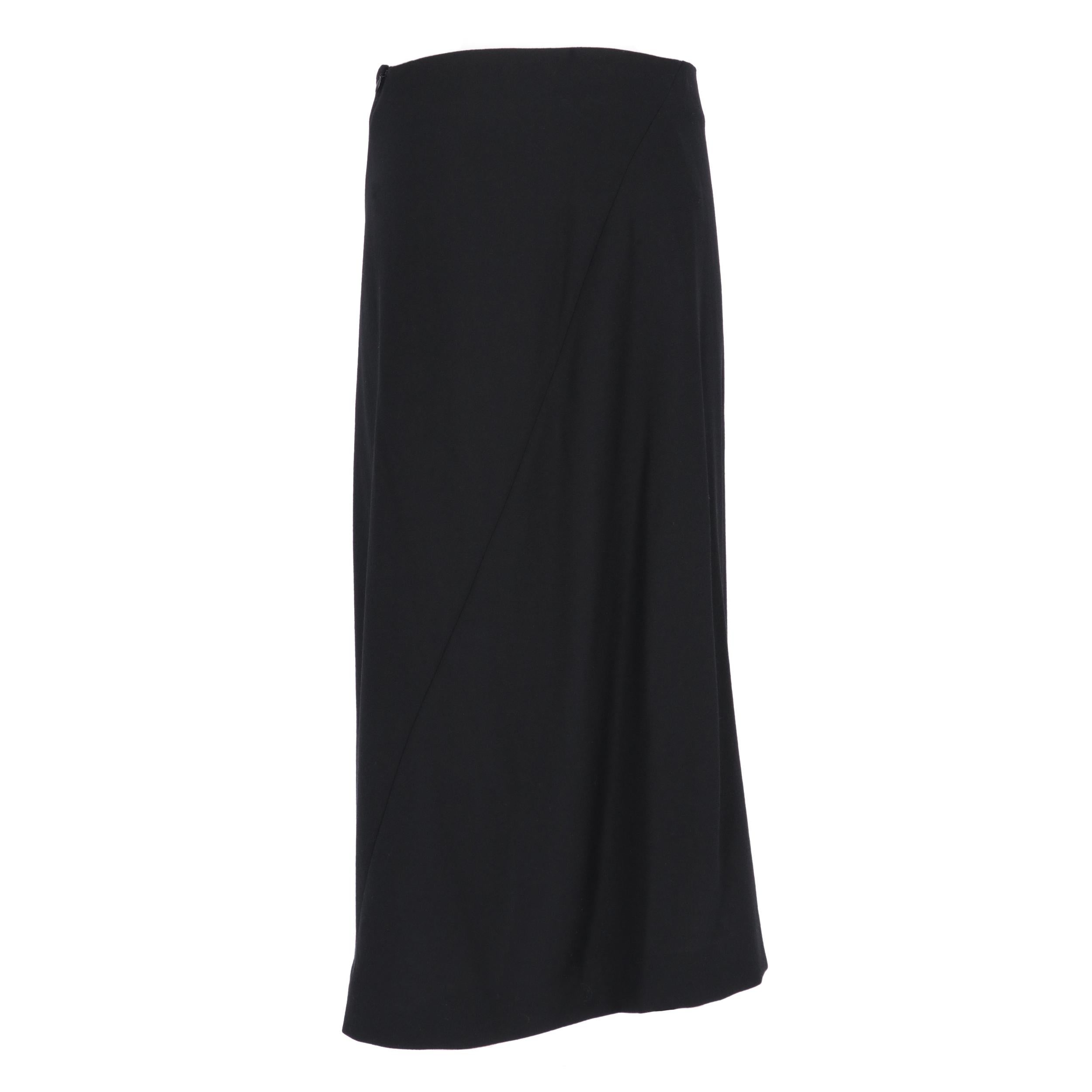 2000''S Jil Sander Black Wool Midi Skirt at 1stDibs