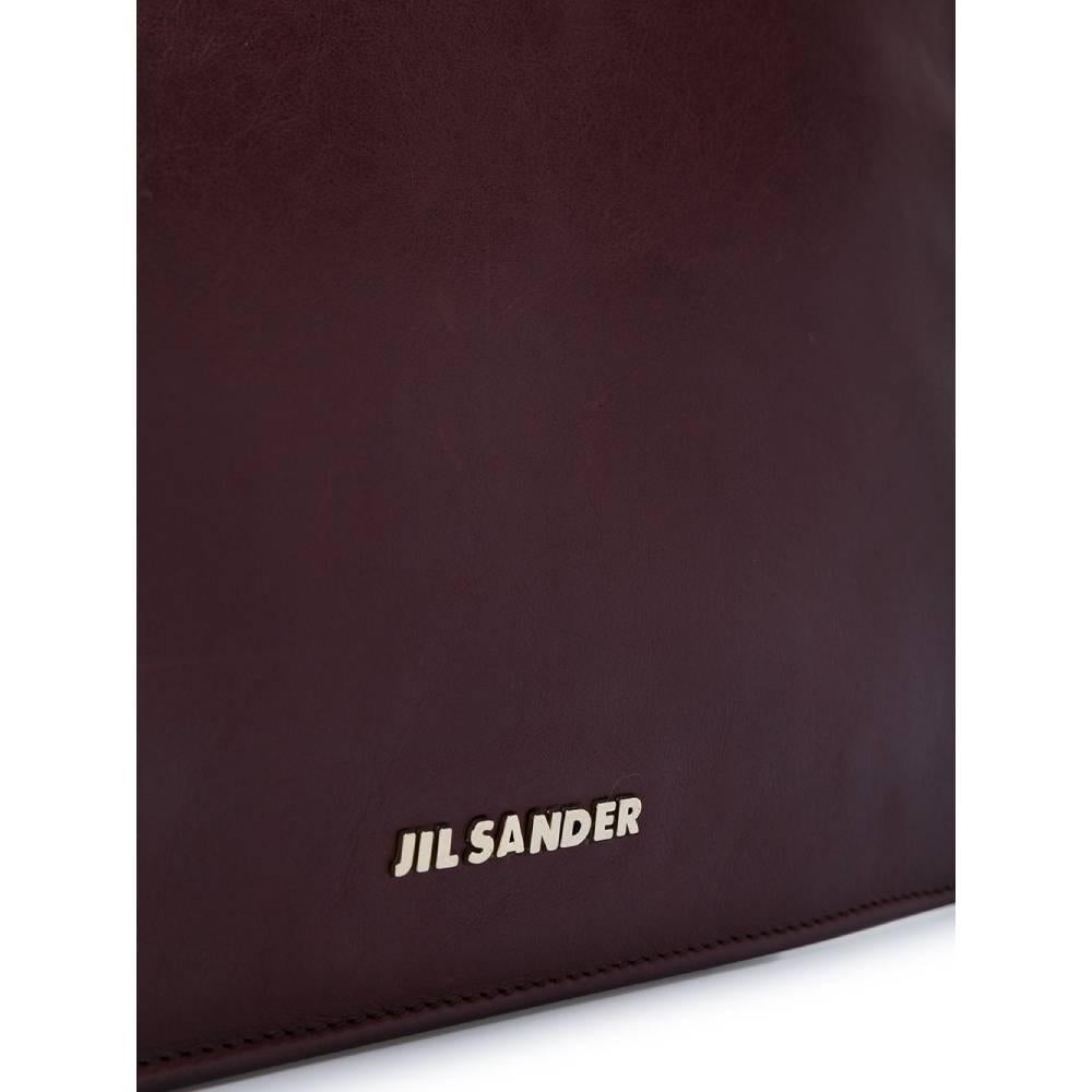 2000s Jil Sander Burgundy Leather Clutch In Good Condition In Lugo (RA), IT