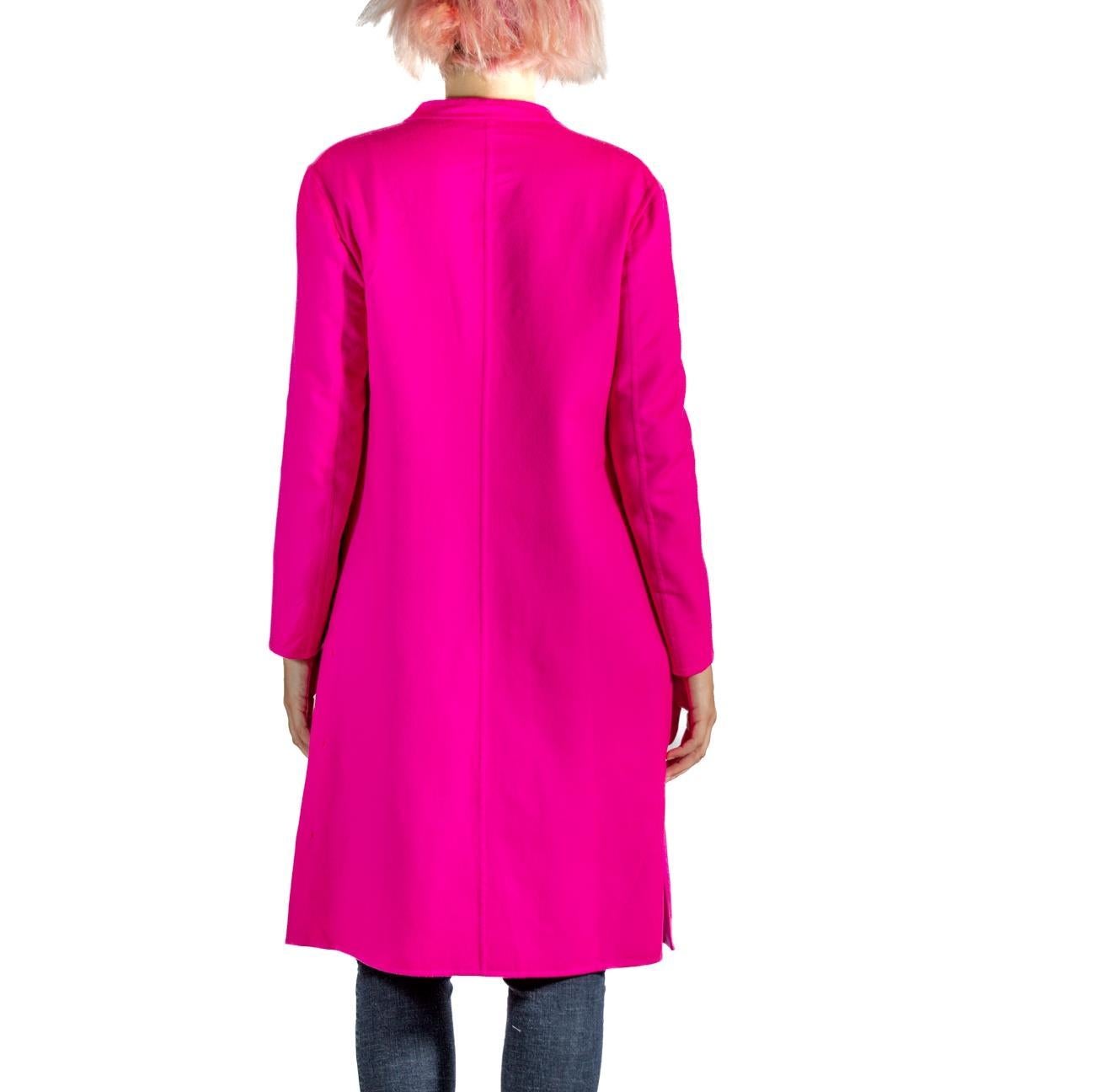 2000S Jil Sander Hot Pink Cashmere Lightweight Unlined Coat For Sale 1