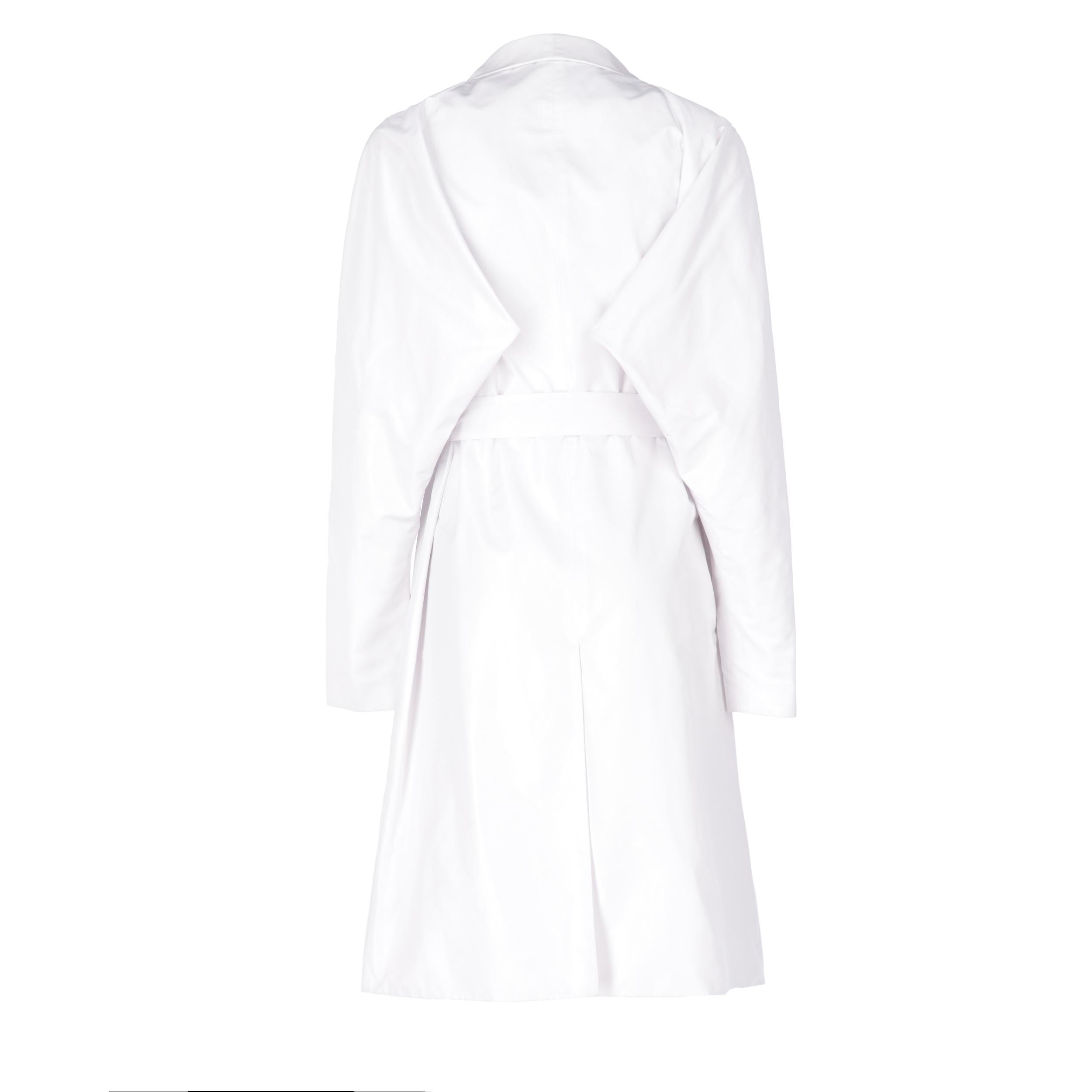 Gray 2000s Jil Sander Optic White Lightweight Coat For Sale