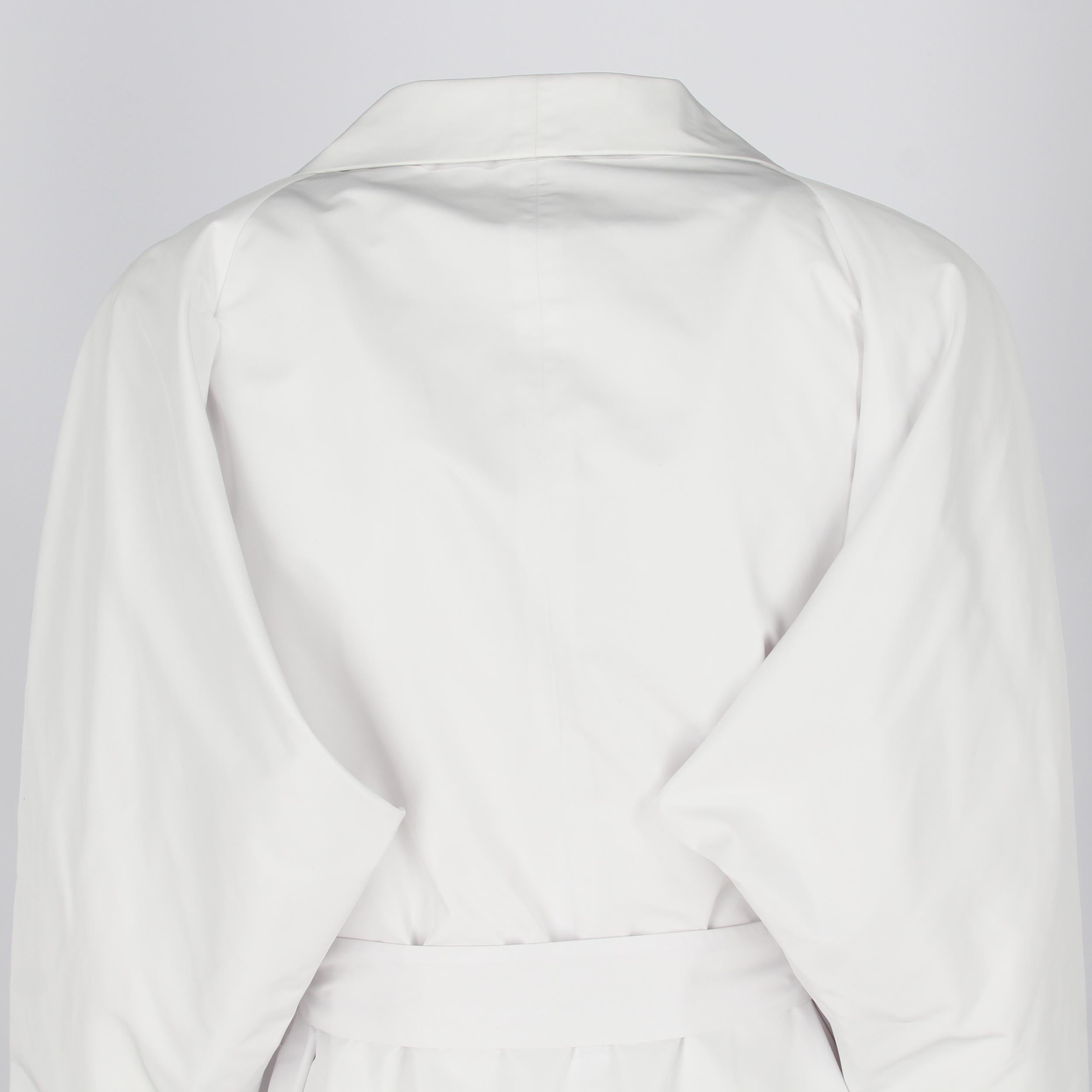 2000s Jil Sander Optic White Lightweight Coat For Sale 3