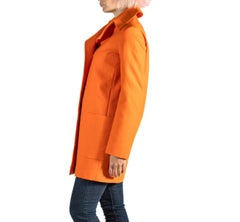 2000S Jil Sander Orange Wool Pea Coat