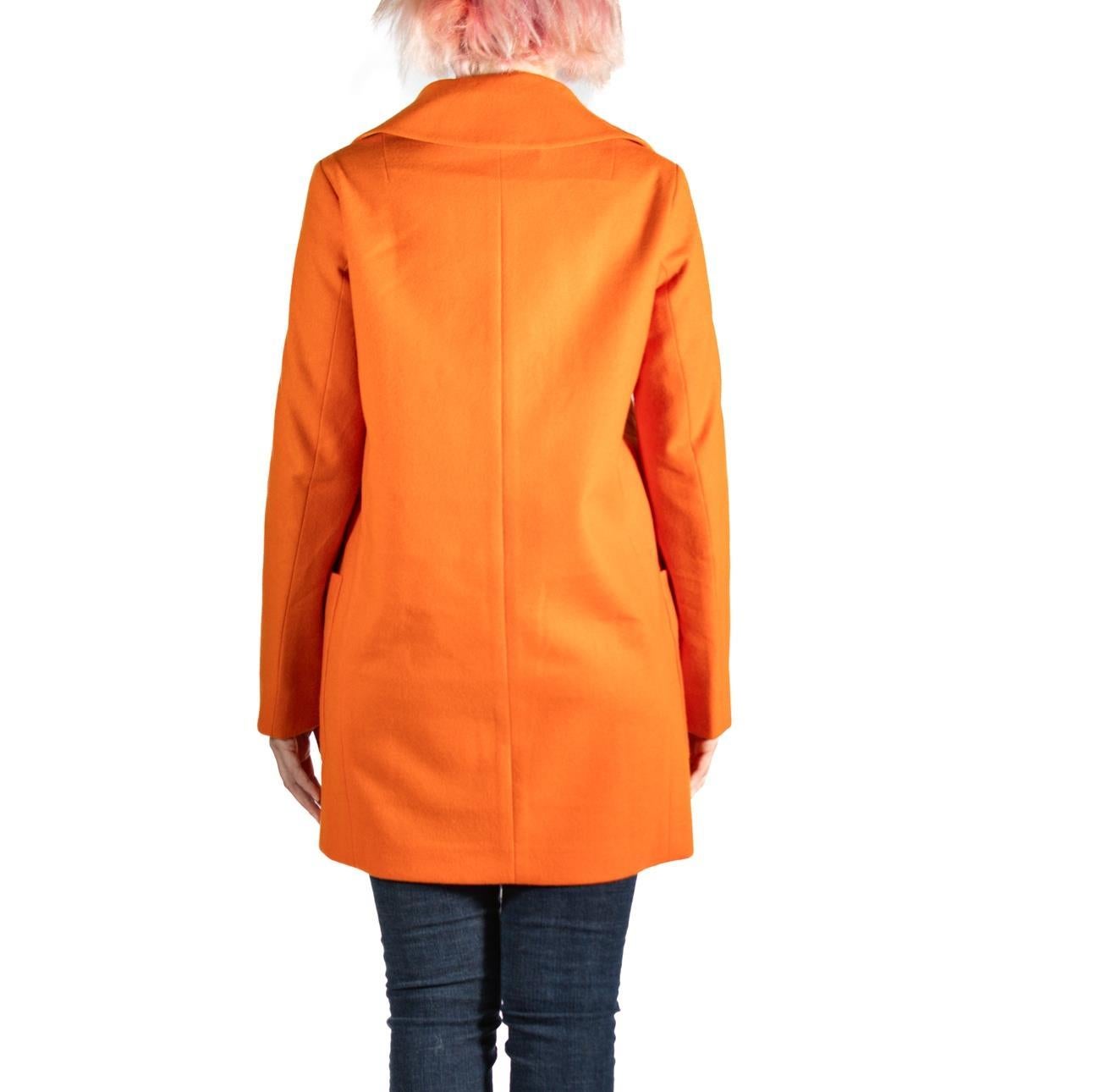 2000er Jil Sander Orangefarbener Erbsenmantel aus Wolle im Angebot 2