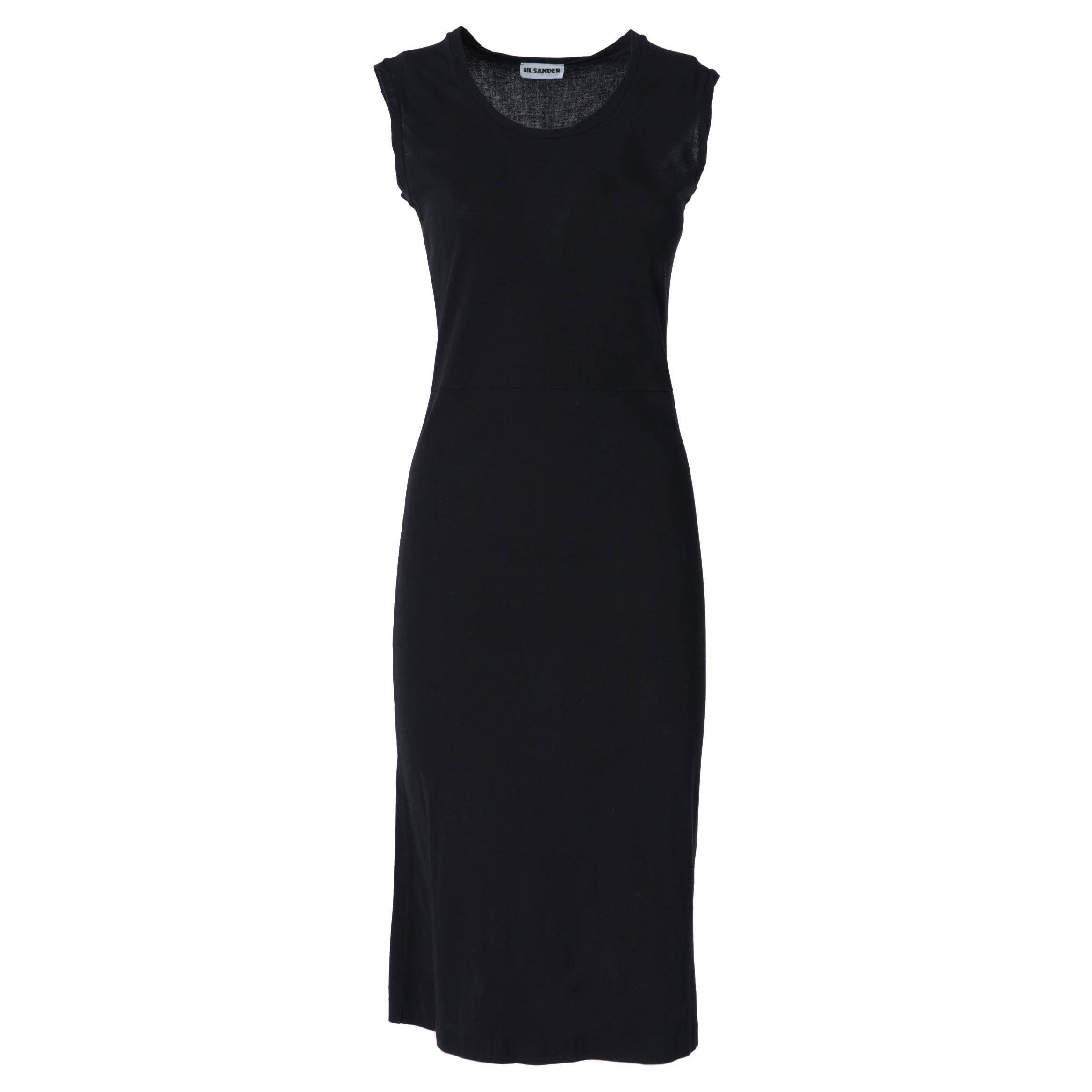 Jil sander navy knitted with fringe dress at 1stdibs