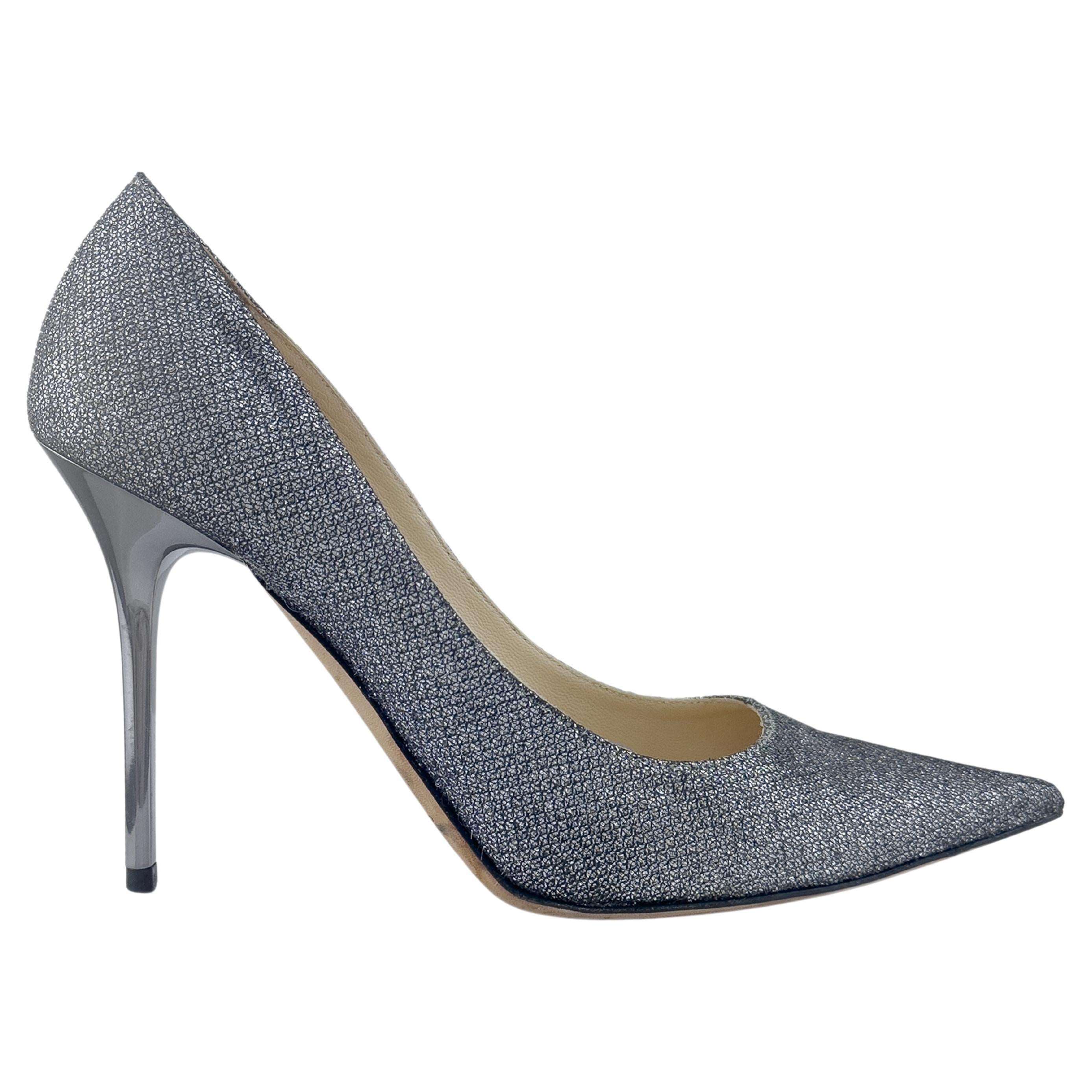 Jimmy Choo 2000 Argento Grigio Lurex  Pompa Agnes in vendita