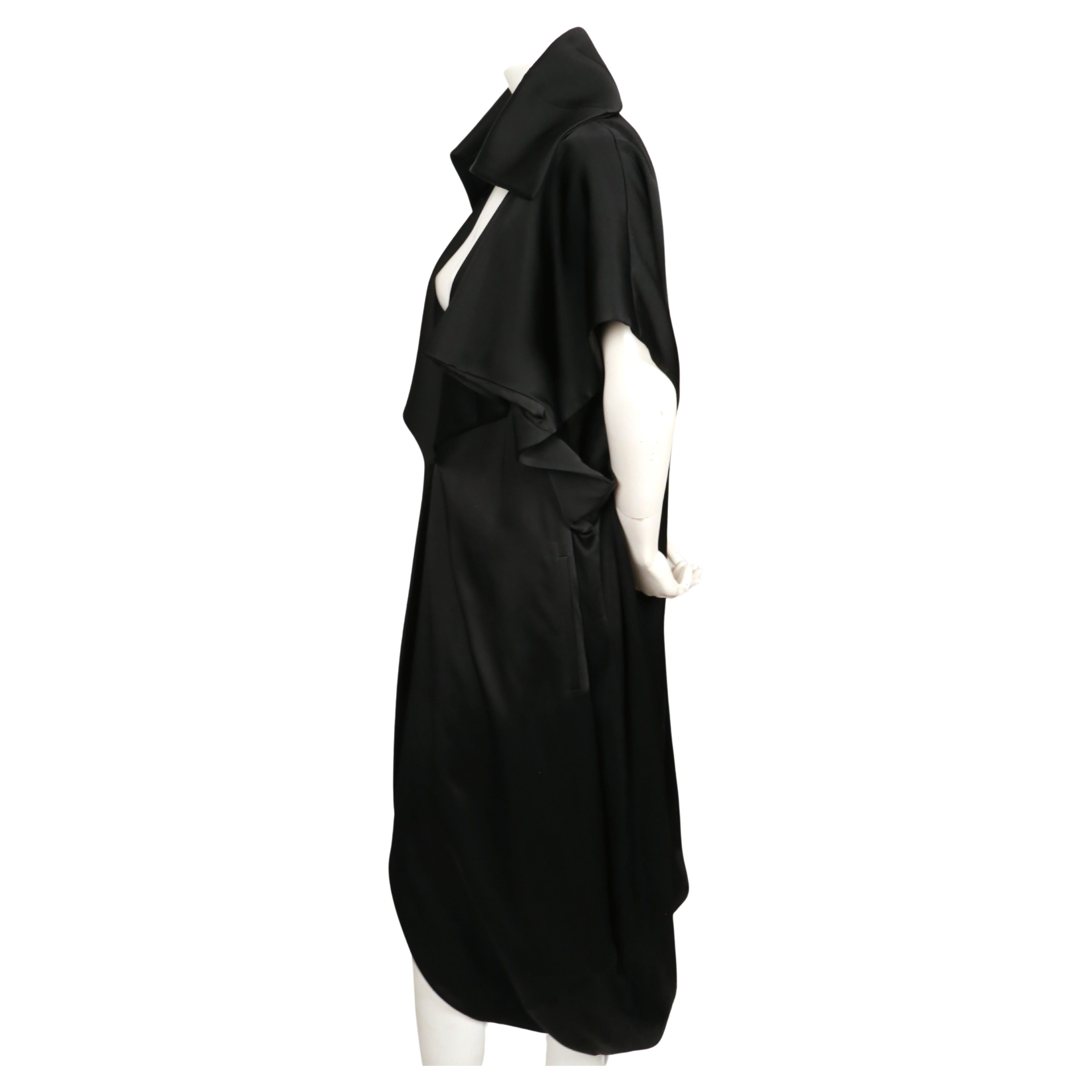 2000's JOHN GALLIANO black draped dress coat In Good Condition For Sale In San Fransisco, CA