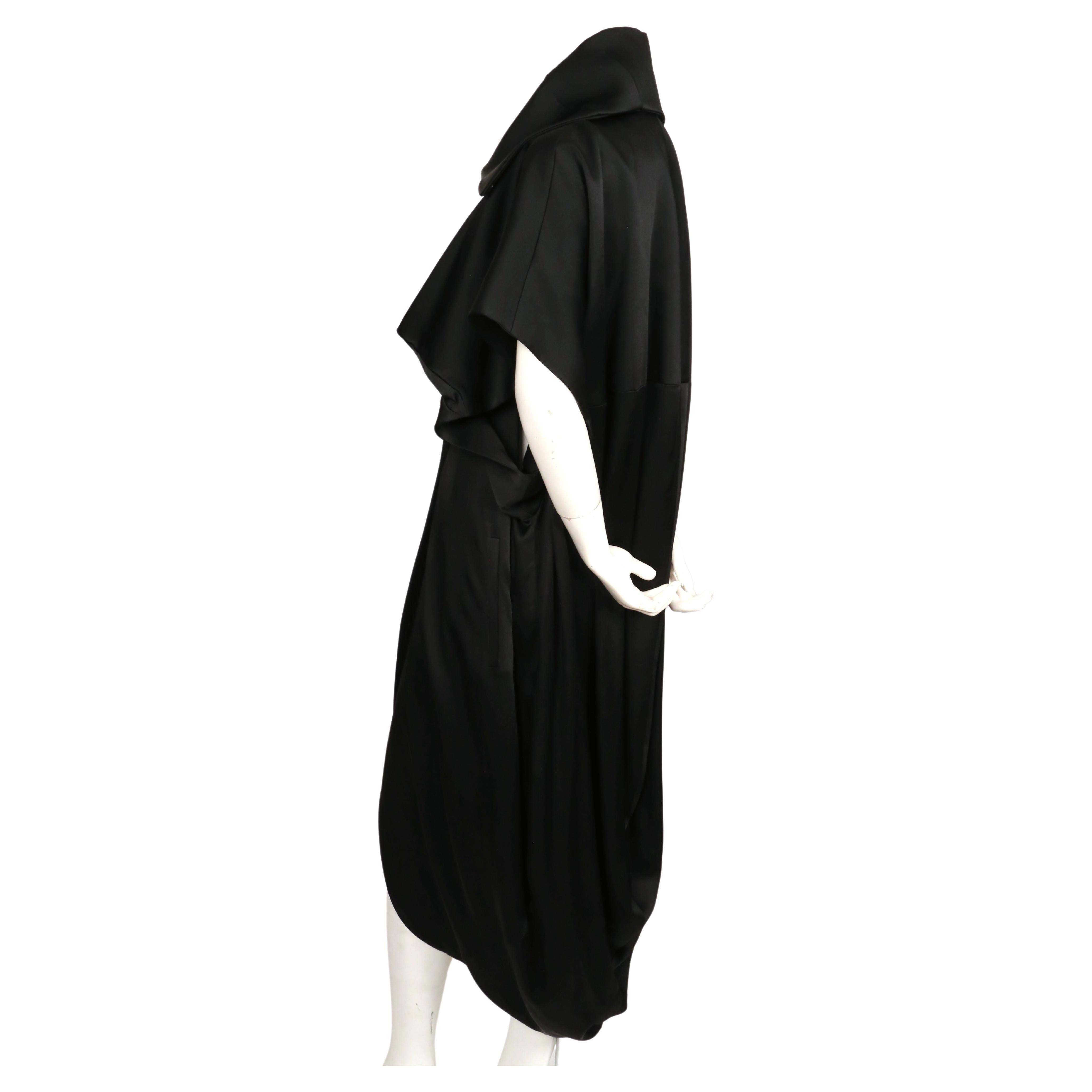 2000's JOHN GALLIANO black draped dress coat In Good Condition In San Fransisco, CA