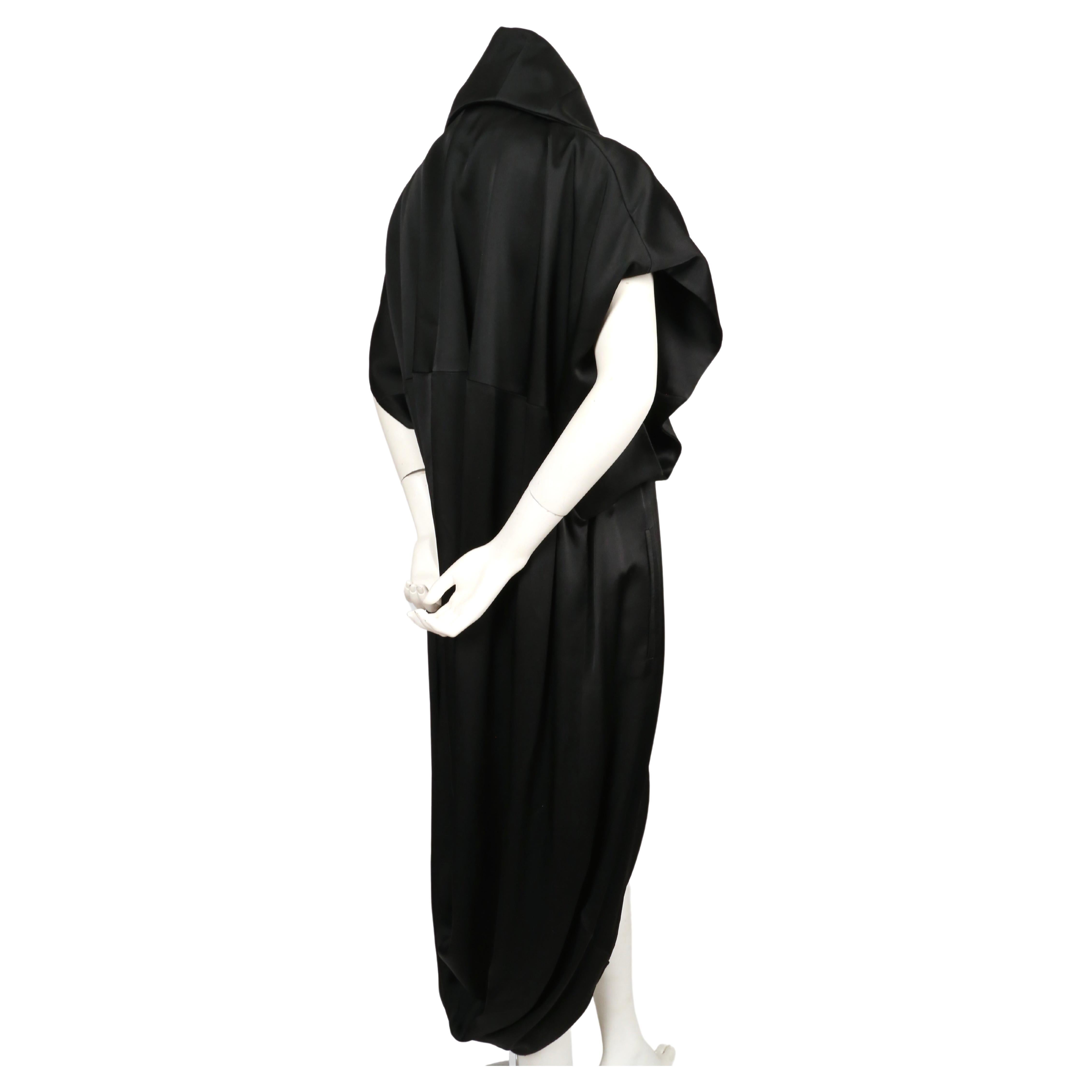 2000's JOHN GALLIANO black draped dress coat For Sale 1