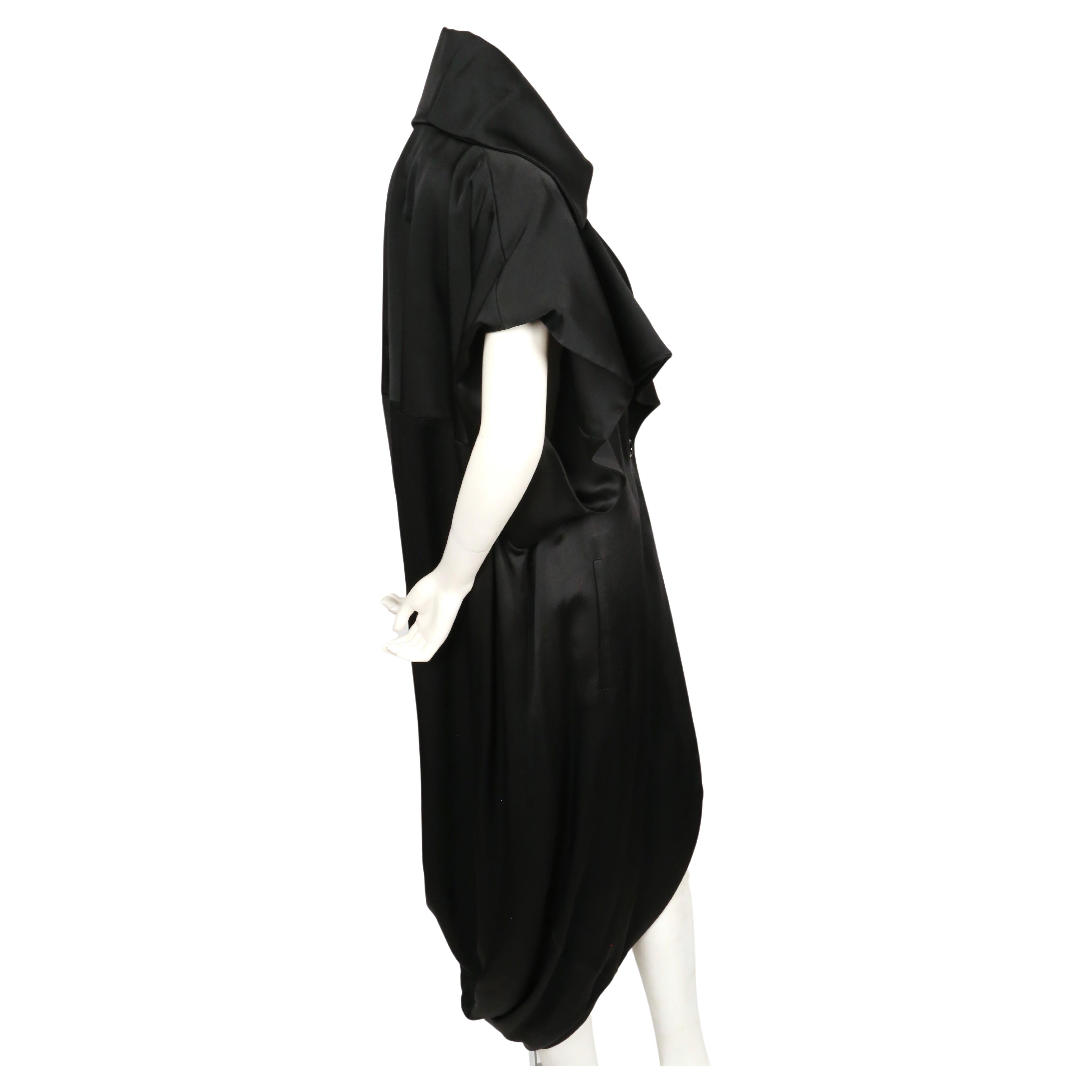 2000's JOHN GALLIANO black draped dress coat For Sale 2