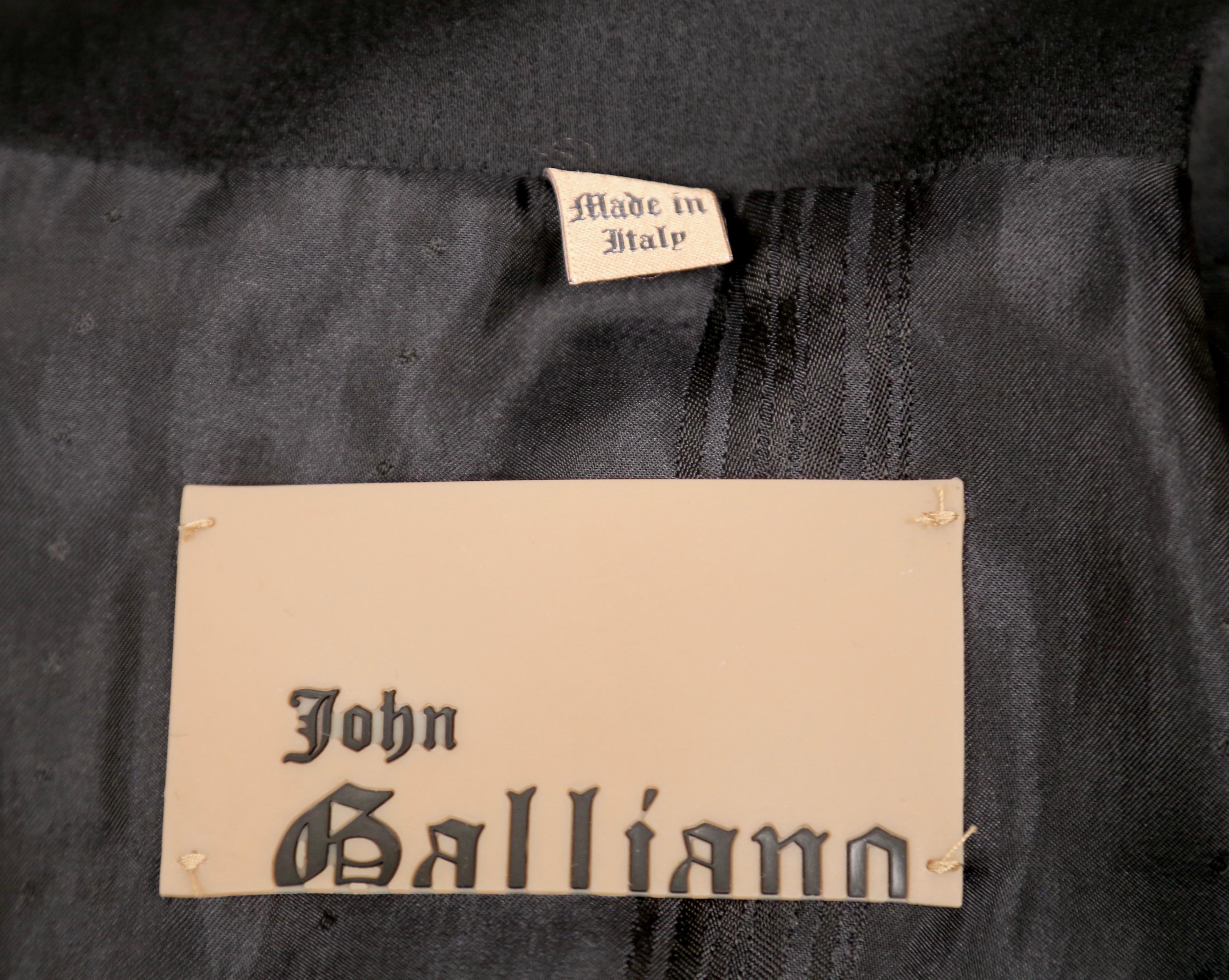 2000's JOHN GALLIANO black draped dress coat 3
