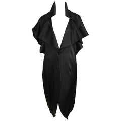 2000's JOHN GALLIANO black draped dress coat