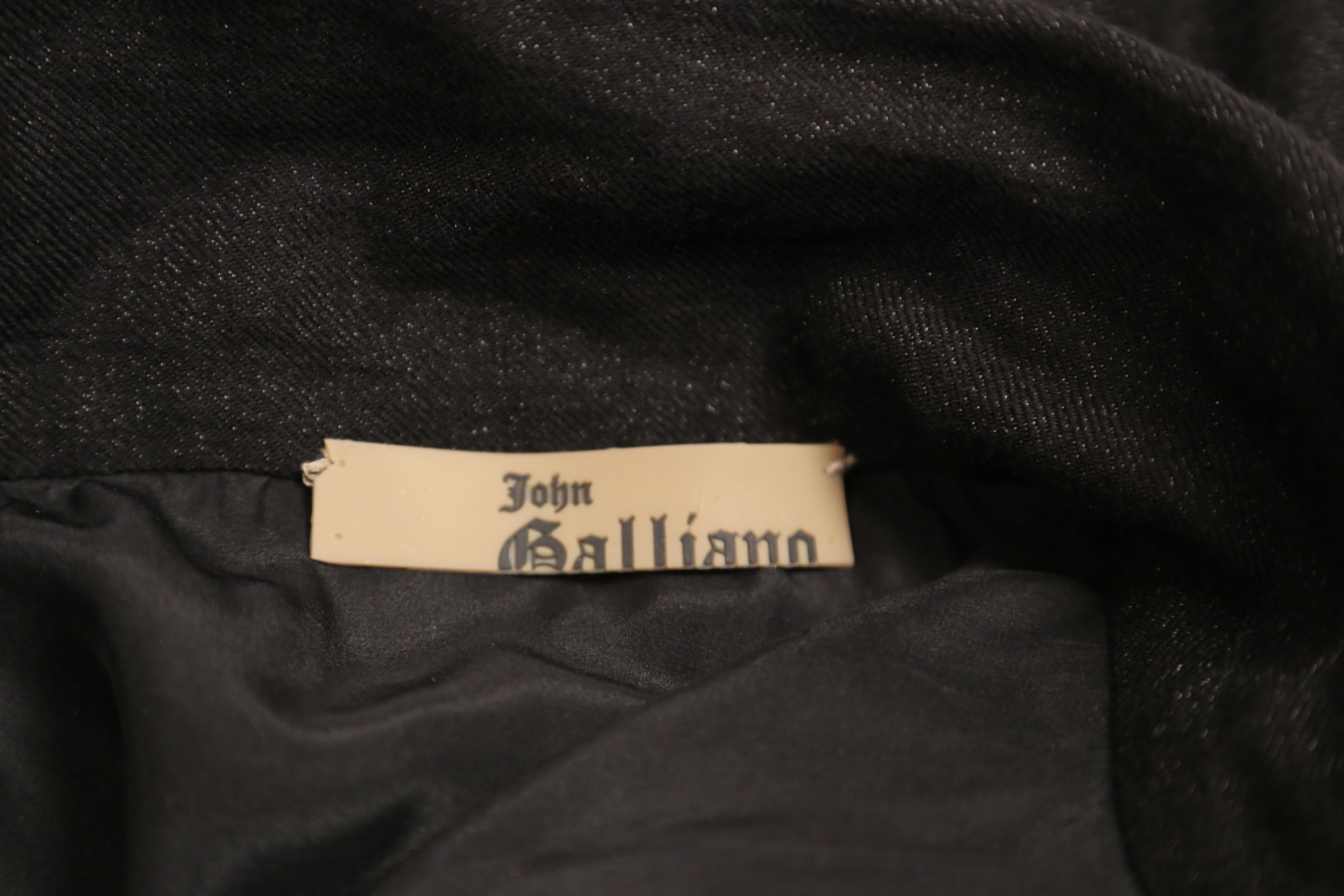 JOHN GALLIANO Jupe longue drapée noire avec attaches « manches de chemise » des années 2000 en vente 1
