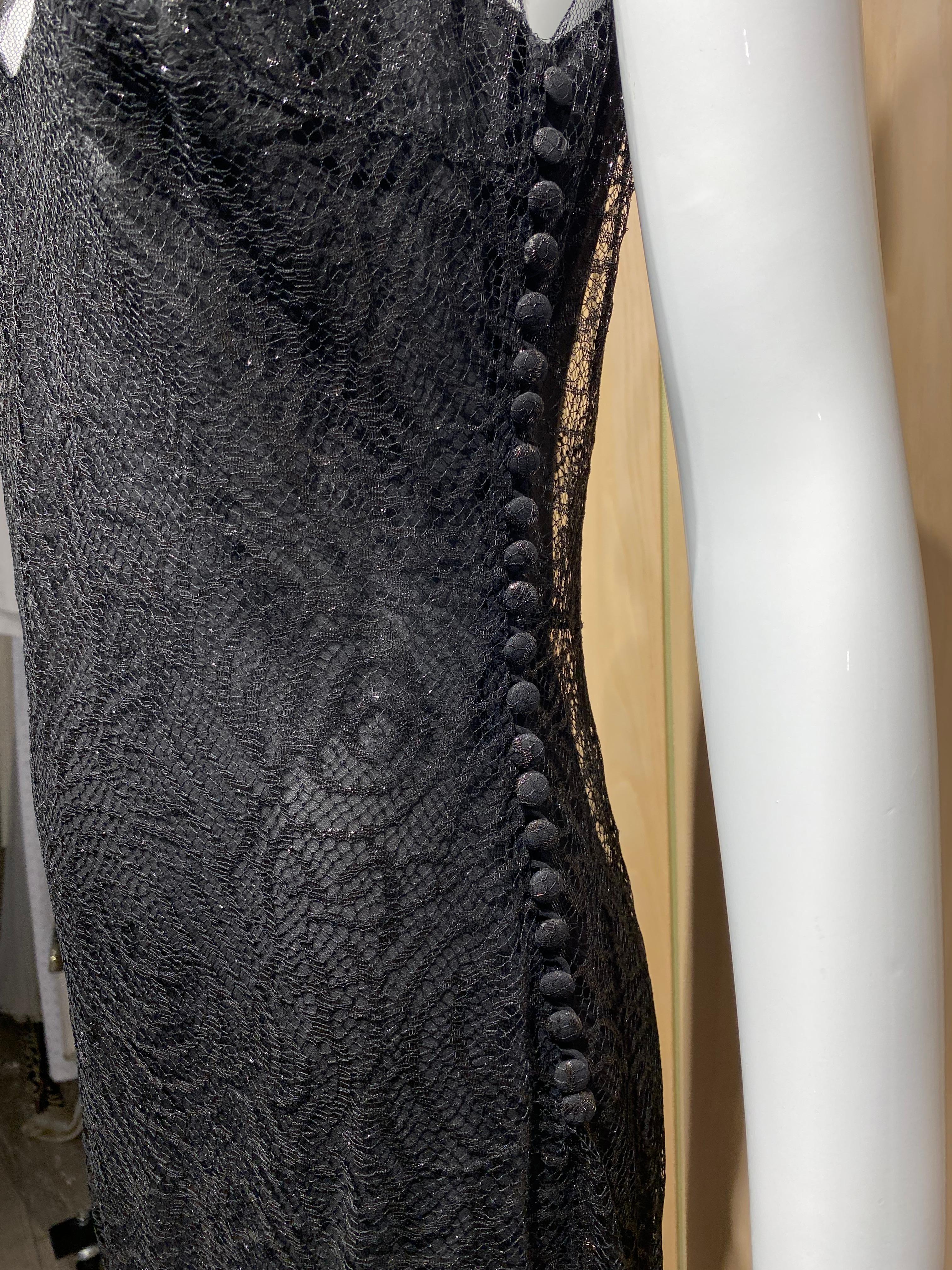 2000s John Galliano Vestido de cóctel de encaje negro en venta 5