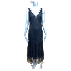 2000s John Galliano Vestido de cóctel de encaje negro