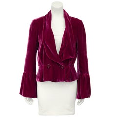2000s John Galliano Burgundy Velvet Jacket