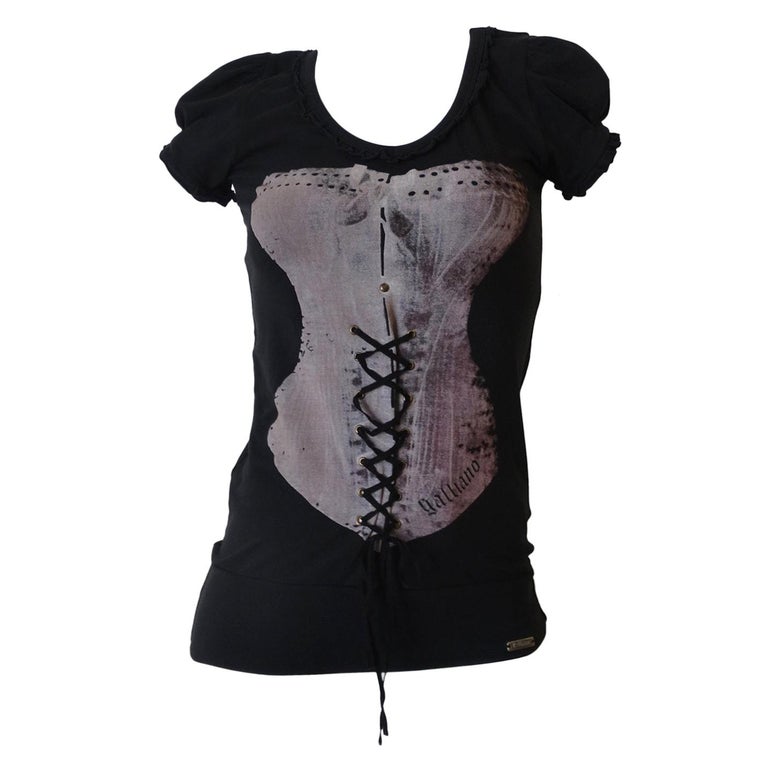 2000s John Galliano Corset Printed T-Shirt at 1stDibs | corset print t ...