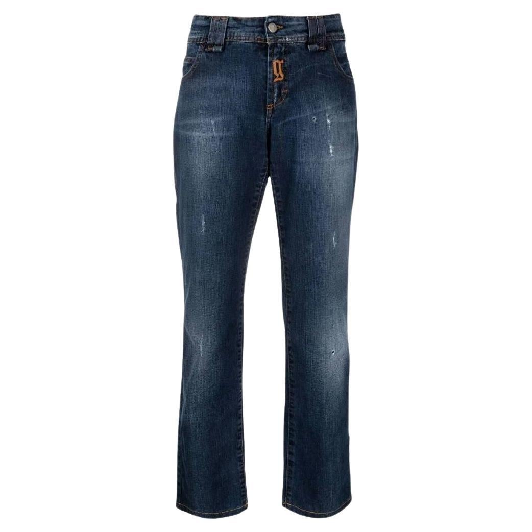 2000s John Galliano dark blue denim jeans