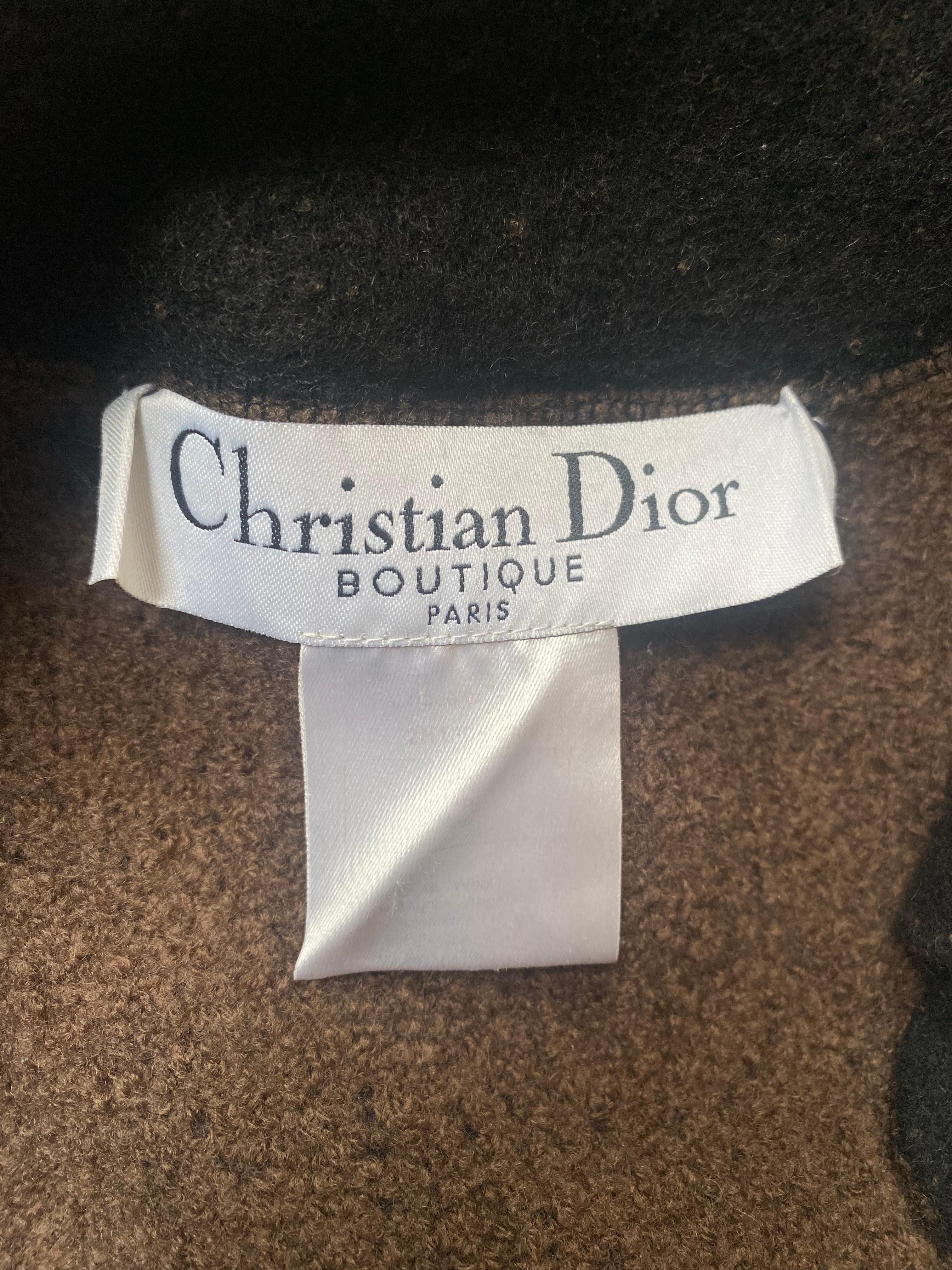 2000s John Galliano for Christian Dior Felt Wool Cutout Coat For Sale 1