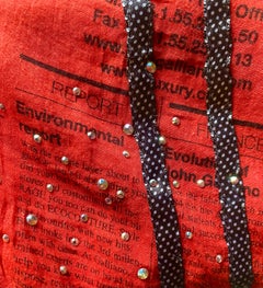 2000s John Galliano Gazette Red Newspaper Print Sarong Wrap Mini Skirt