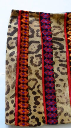 2000s John Galliano Leopard Embroidered Super Mini Skirt