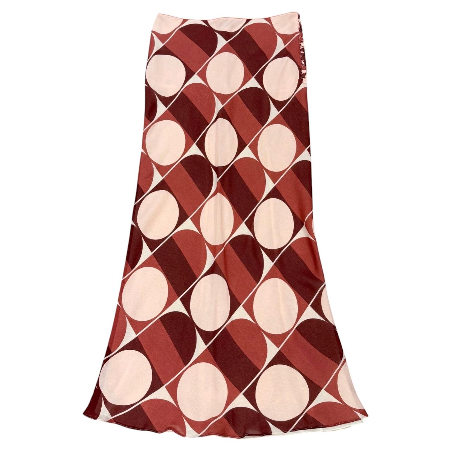 2000s John Galliano optical circle print skirt